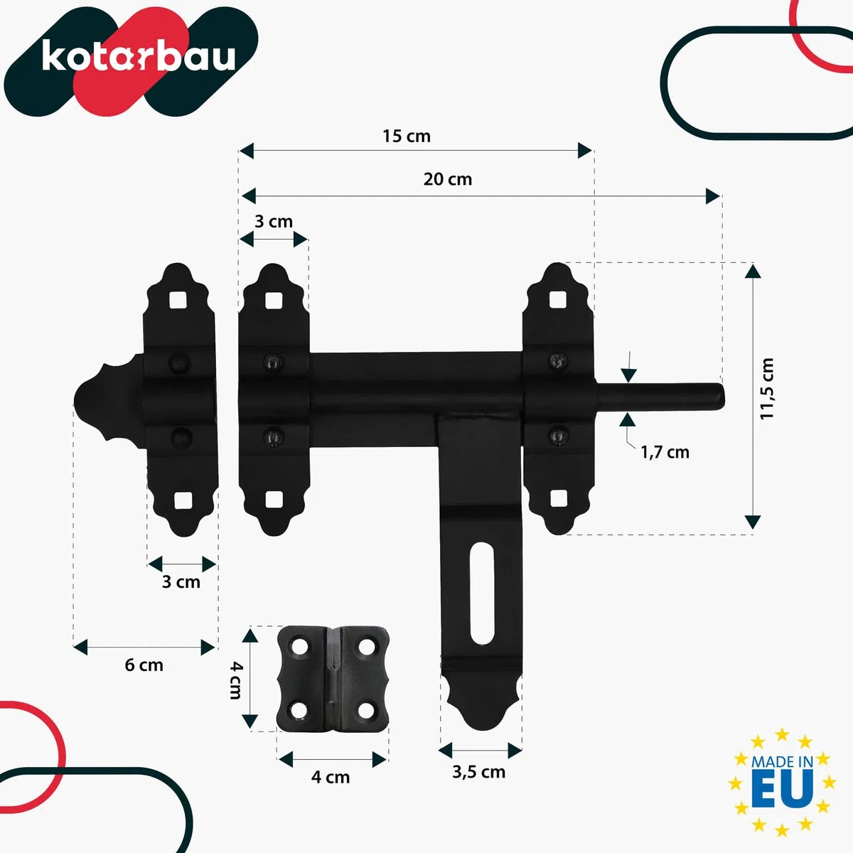 Chiavistello a scrocco 200 mm (7,87 pollici) per porta barilotto Capannone Capanno Pollaio Pollaio rivestito a polvere
