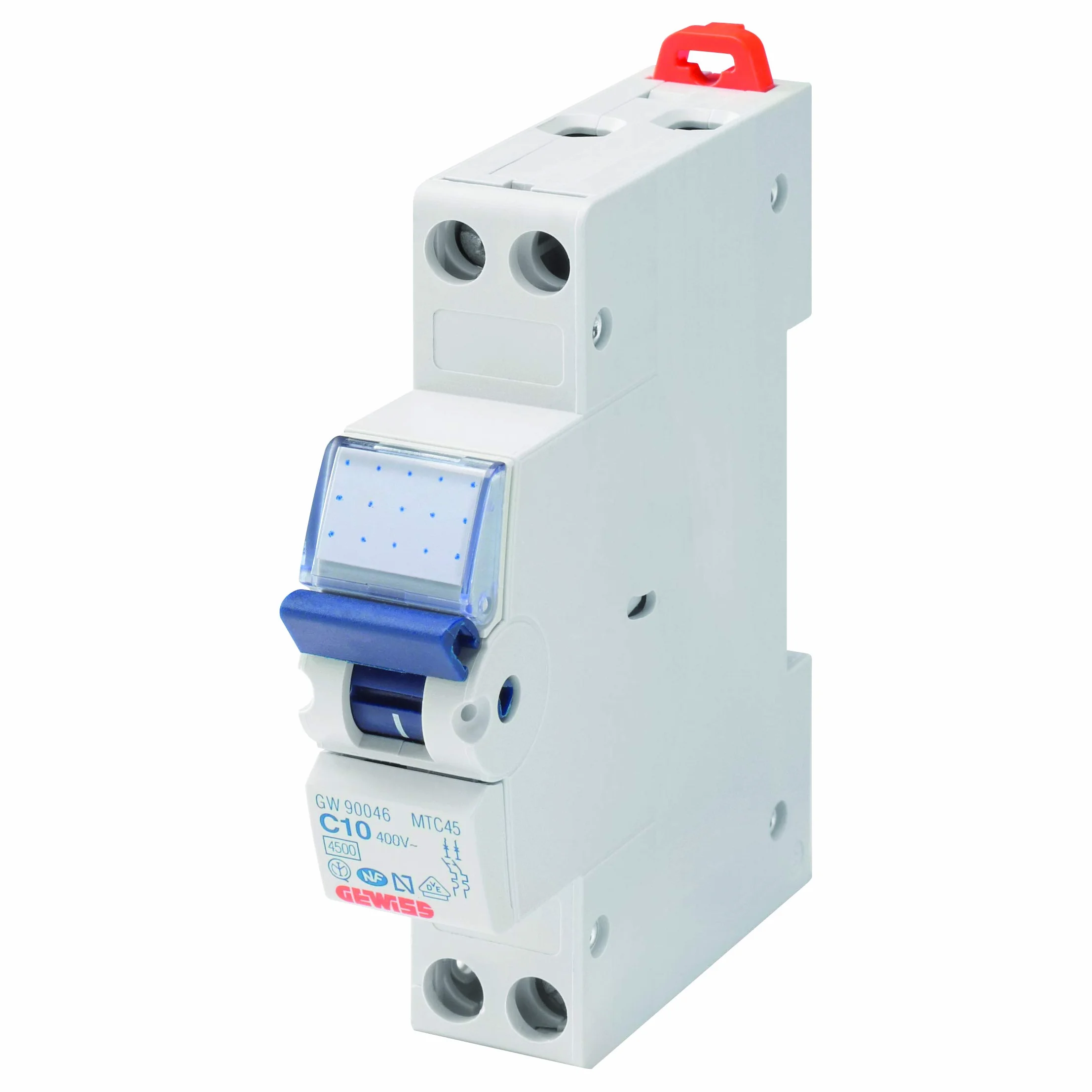 GEWISS DISJONTORE MAGNETOTERMICO - MTC 45-1P+N Curva C 32A - 4500A/6kA - 1 MODULO - NEUTRO A SINISTRA