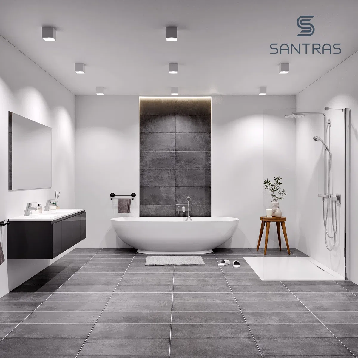 SANTRAS® PREMIUM set di scarico eccentrico per lavabo con protezione di troppopieno in cromo - set completo di troppopieno con tappo di scarico in 1 ¼ per rubinetto con raccordo a tirante