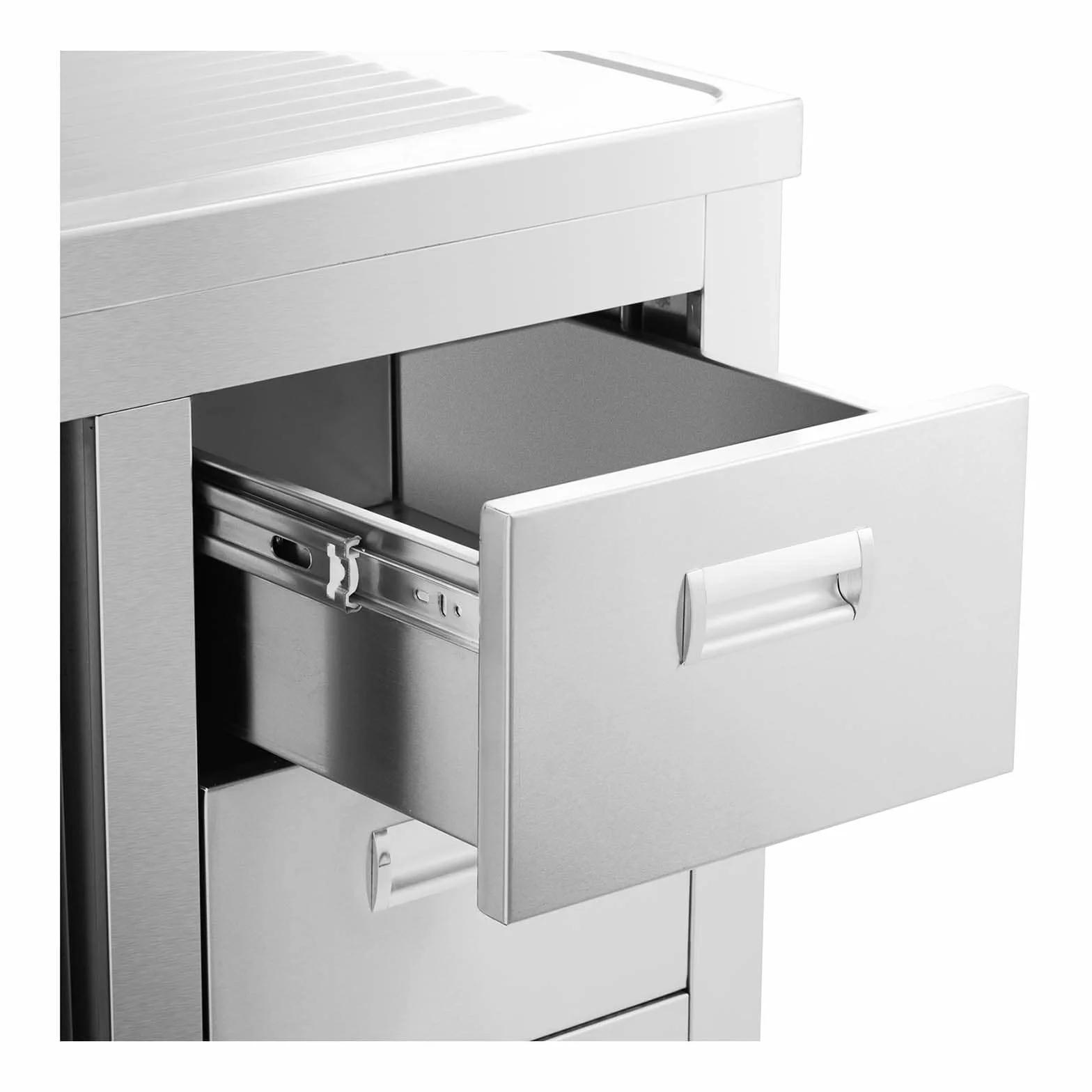 Royal Catering RC-IKS10 - Armadietto per lavello, 1 vasca, in acciaio inox, 400 x 400 x 300 mm