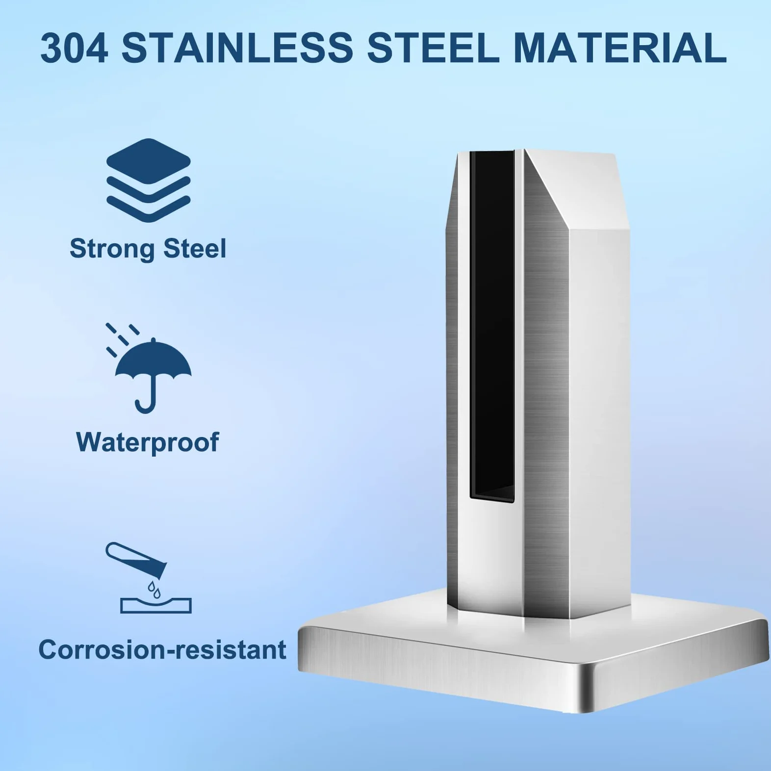 Morsetto di Vetro, Supporto per Vetro In Acciaio Inox, Cciaio Inossidabile 304 Morsetto Vetro Regolabile 8-12mm, Supporto Vetro Con 4 Viti per Scale, Balcone, Piscina, Vetro, Balaustra