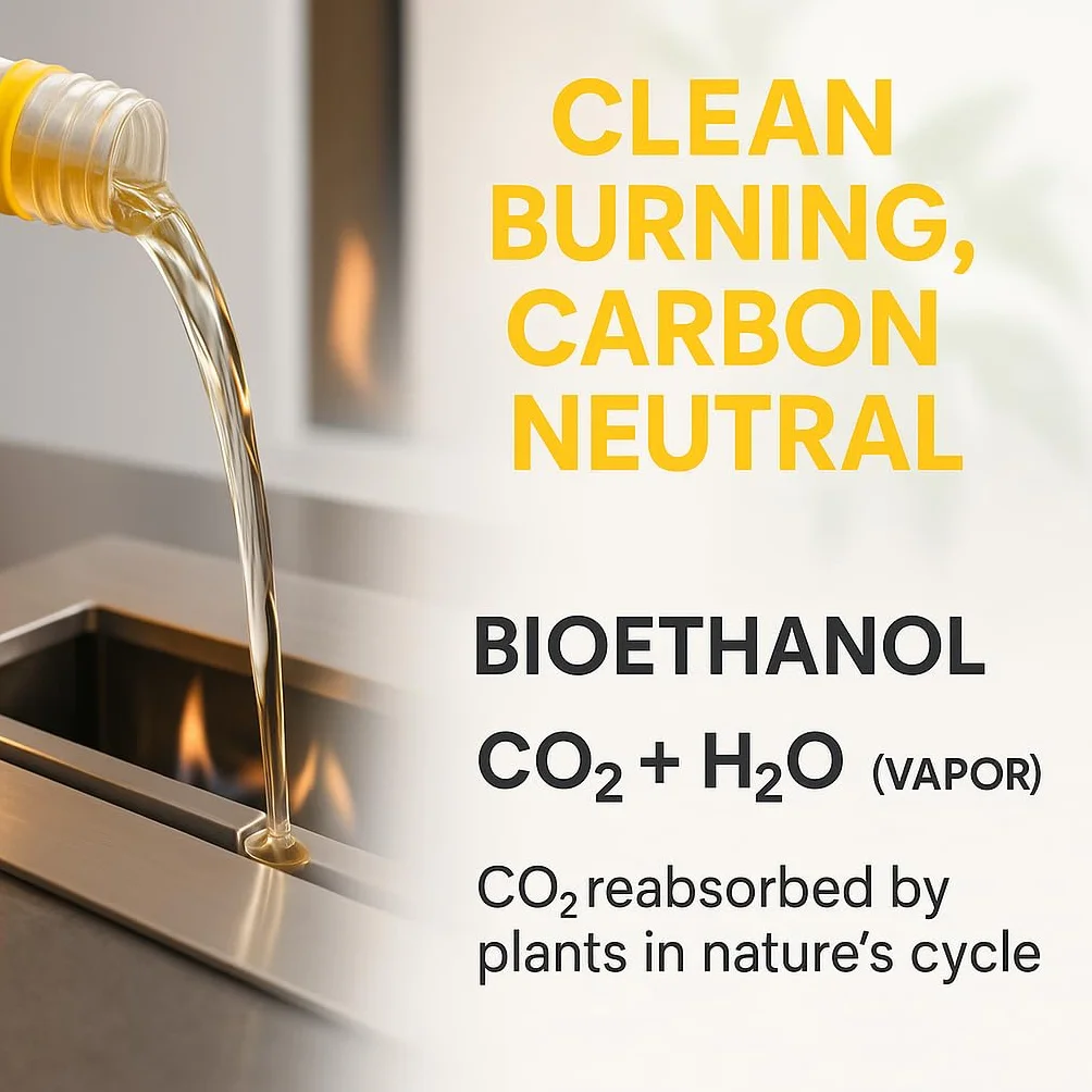 GiDeli bioetanolo 5l profumo di vaniglia 96,6% etanolo per caminetti interni ed esterni senza fumo e fuliggine - Da mais e barbabietole da zucchero