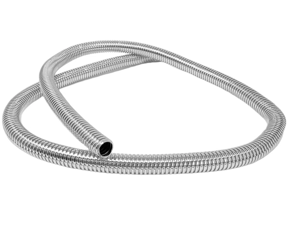 Avvolgicavo a Spirale Cromata Protettiva per Moto per Ordinare i Cavi e Tubi Personalizzati della Tua Moto Cruiser - Copertura Protettiva 11mm x 1m per la Gestione dei Cavi e Fili - Manicotto Diviso
