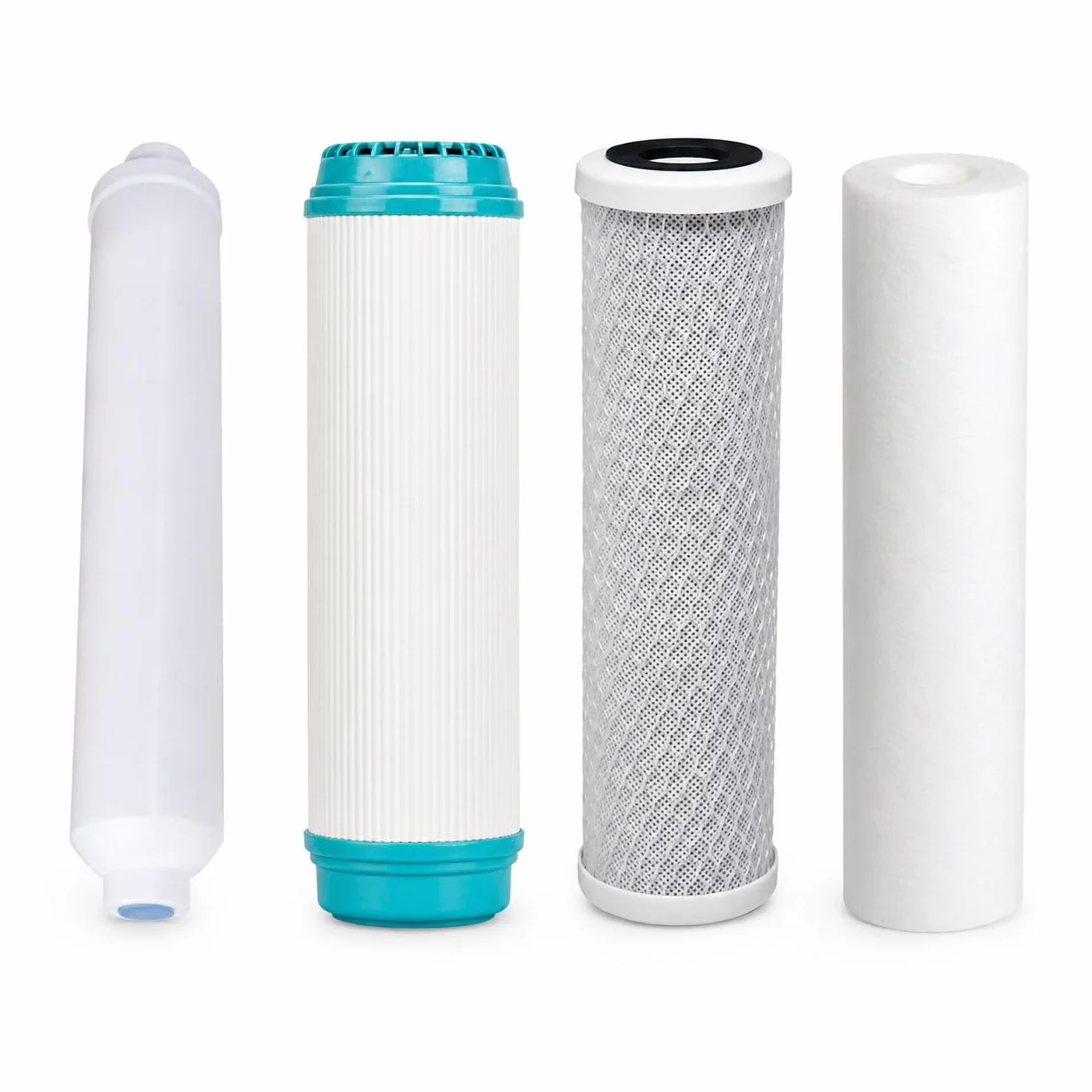 Bbagua Confezione da 4 filtri dell'Acqua per apparecchiature Standard ad osmosi inversa. 1 sedimento, 1 Carbone GAC, 1 Blocco di Carbone e 1 Post Filtro in Cocco. Sostituire Una Volta all'anno