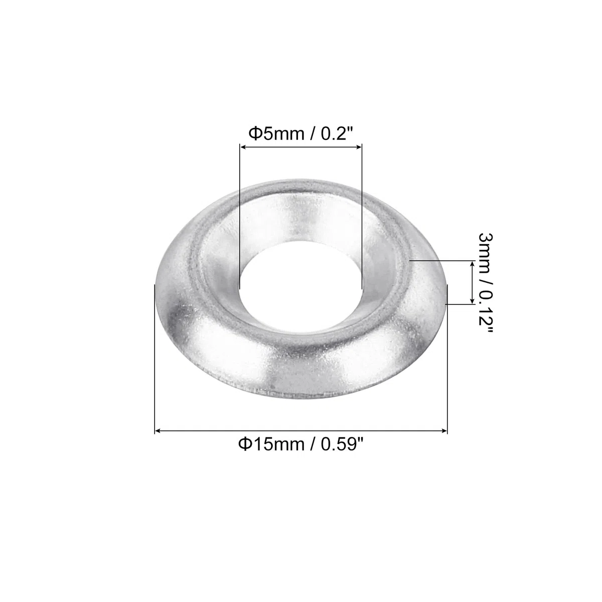 QUARKZMAN #10 Rondella a Tazza Svasata in Acciaio Inossidabile 304, 200pz Rondelle Finitura Svasate per Viti Bullone
