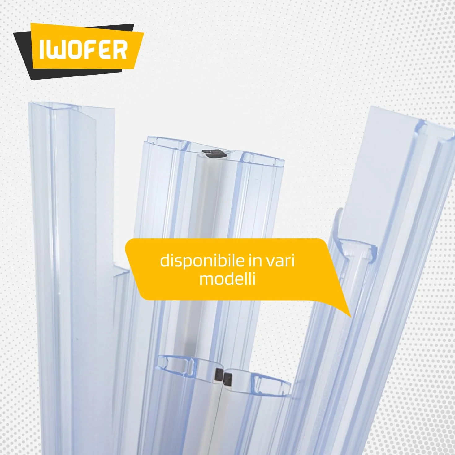 IWOFER Guarnizione Magnetica Box Doccia Profilo B per Vetro 6-8 mm, Ricambio Universale Trasparente, Senza Colla, Made in Italy, Antigoccia Tenuta Acqua