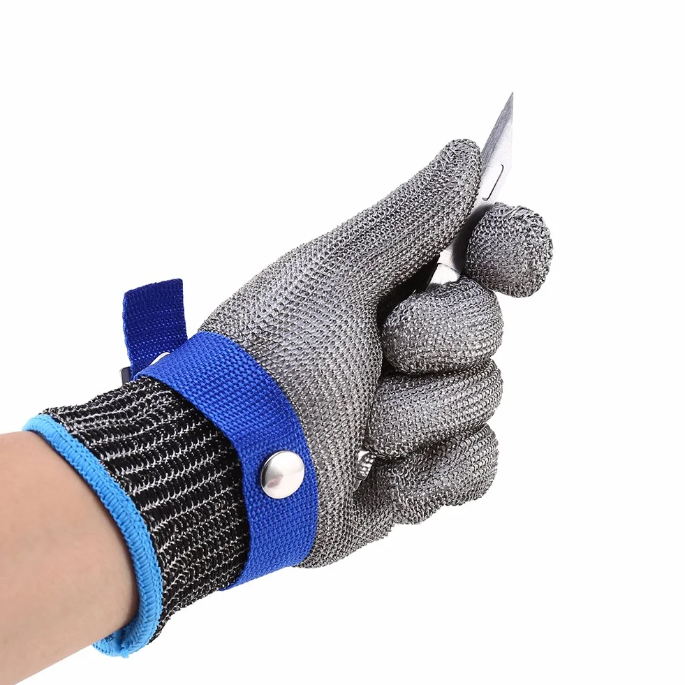SEAFRONT Guanto di Protezione Resistente Al Taglio Guanto Mandolina in Maglia di Acciaio Inossidabile Guanto Taglio in Metallo per Sgusciare le Ostriche