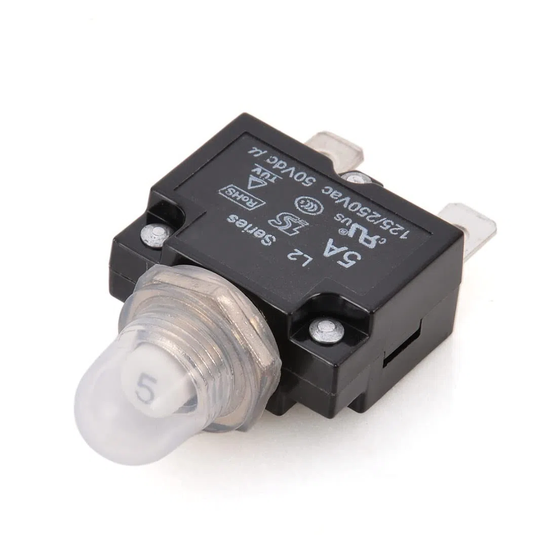 Circuit Breaker 1X 5A/10A/15A/20A/30A Circuit Breaker 12V/24V Push Button Resettable Thermal Circuit Breaker Panel Mount with Waterproof Cap (Size : 15A)