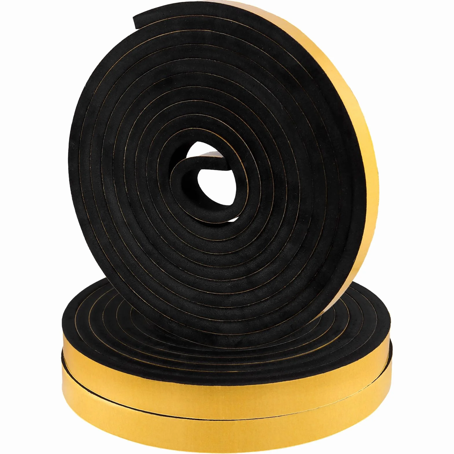 KEILEOHO 3 pezzi di gomma espansa autoadesiva 25 mm (L) x 10 mm (D) x 5 m (L), nastro sigillante autoadesivo nero, in schiuma per porte, finestre