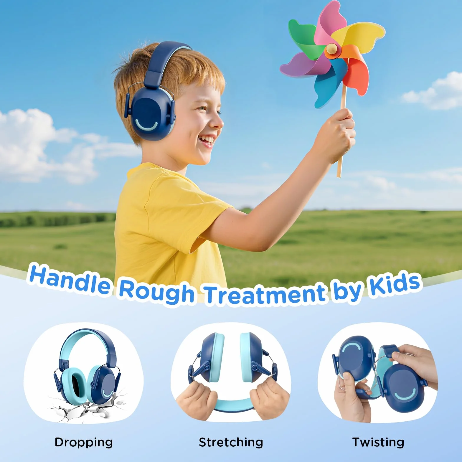 Link Dream Cuffie Antirumore Bambini SNR 30dB, Cuffie Insonorizzanti e Protettive Antirumore per Bambini 3–16 Anni, Cuffie Isolamento Acustico per Lavoro, Scuola, Viaggi, Concerti, Studio