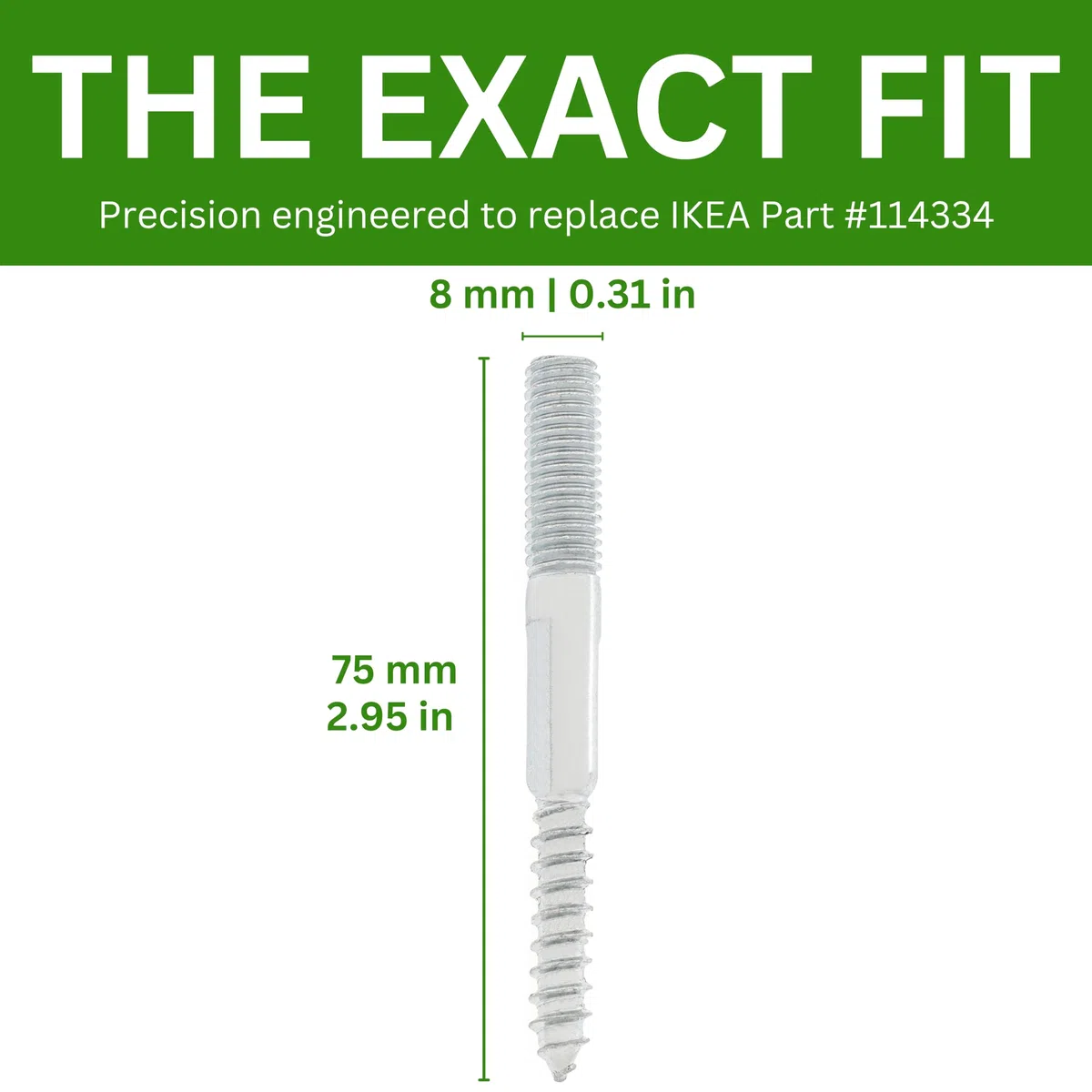 Spare Hardware Parts Bullone per appendere la struttura del letto (ricambio per Ikea, parte #114334) (confezione da 4)