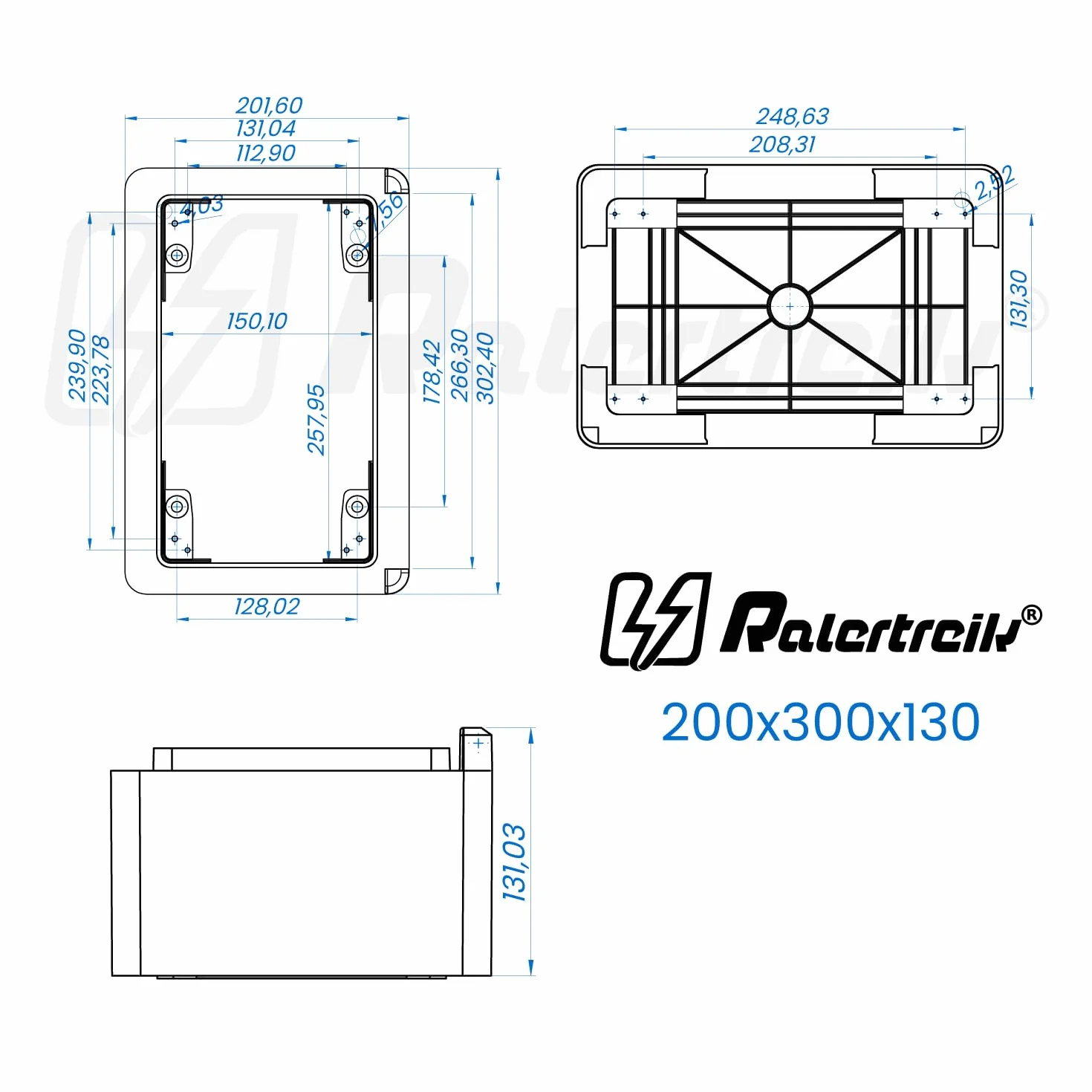 Armadio di distribuzione a parete con piastra di montaggio zincata, scatola industriale di controllo vuoto in plastica ABS con porta protezione IP65 (MD9001)
