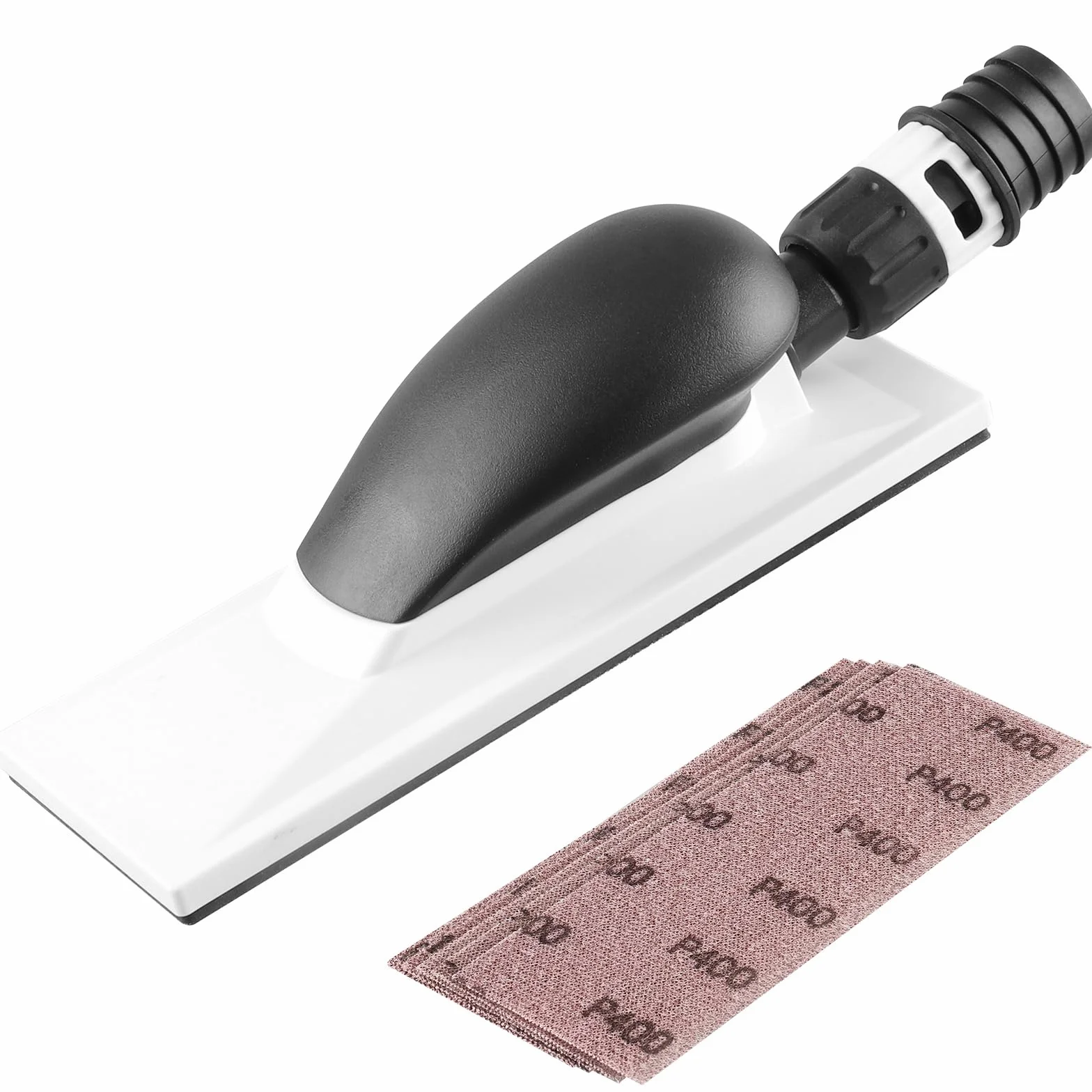 Blocco di Levigatura Manuale Estrazione di Polvere Levigatura Tampone in Spugna Levigatrice per Polveri Con Manico 200 * 70mm, Viene fornito con 5 pezzi di dischi abrasivi net velluto