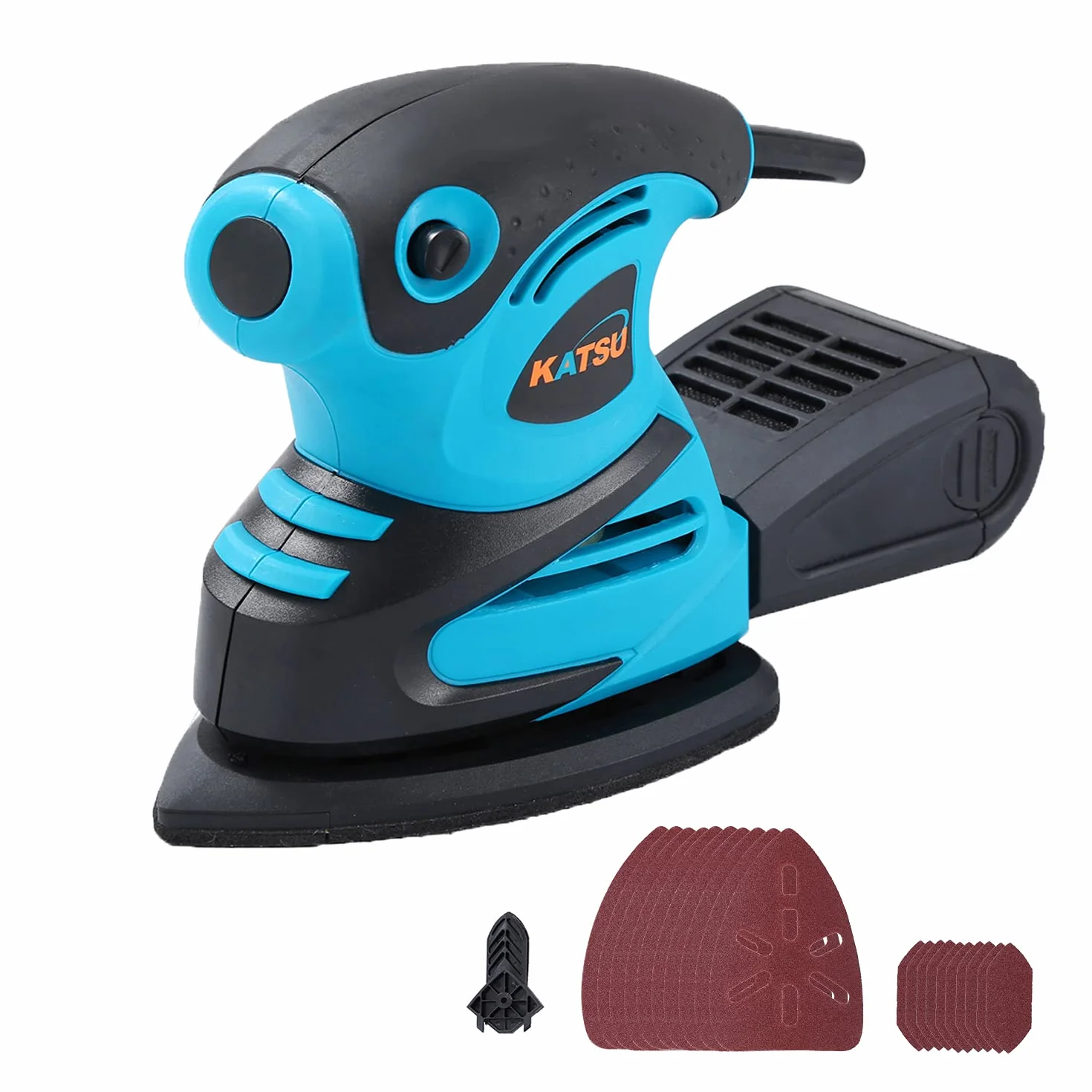 KATSU Levigatrice Detail Elettrica 180W 15000RPM Levigatrice Mouse Multifunzioni con Aspiratore di Polveri e 20 Pezzi Carte Abrasive per Levigare Lucidare 100176