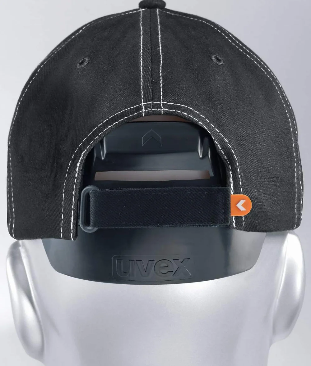 uvex u-cap Sport Bump cap - Hard Shell Element for Head Protection - Long Shade - Black