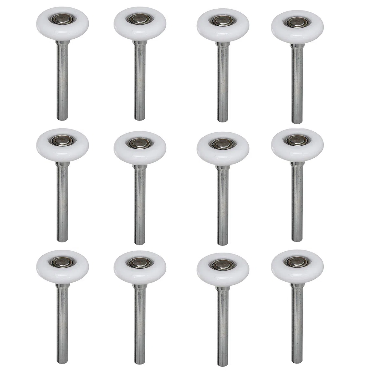 Eagles Rullo in nylon per porta del garage, in acciaio, 5,1 cm, ruota abbastanza per la porta del garage, accessori hardware per la porta del garage, stelo da 10,2 cm, confezione da 12