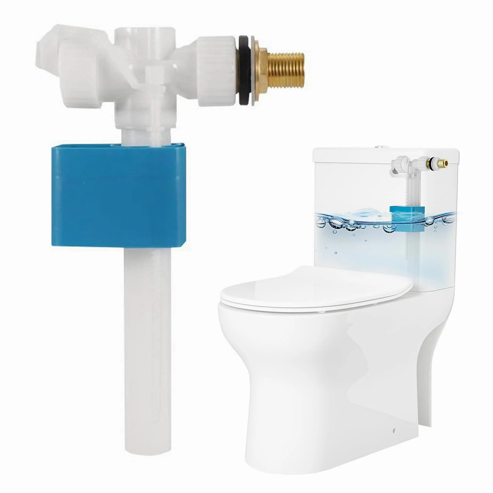 Valvola di riempimento universale, valvola a galleggiante, filettatura G1/2 per ingresso acqua, 25 x 13,5 cm, accessori per cassetta di risciacquo, galleggiante, adatto per cassette di risciacquo