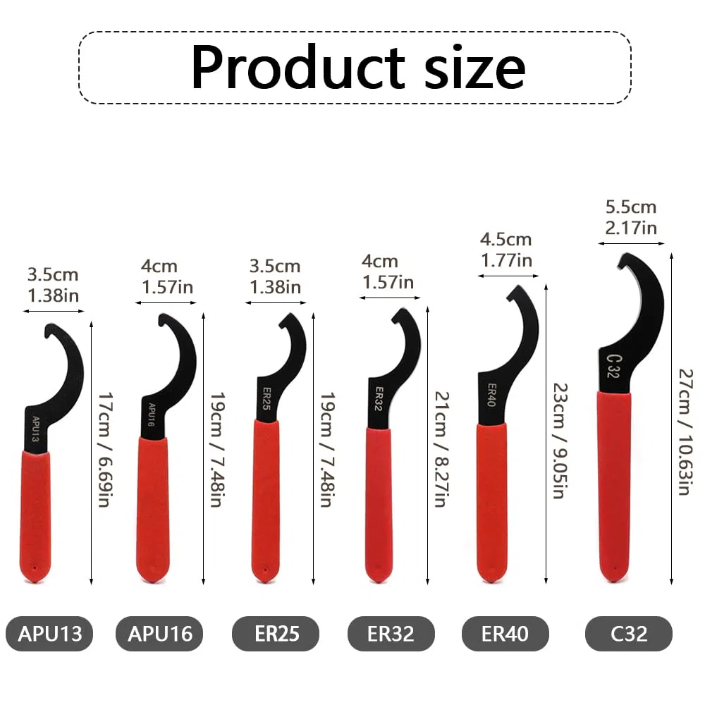 Set di 6 Chiave a Gancio C Chiave a Settore Regolabile Chiaves Ammortizzatore Moto per Sistema di Sospensione Realizzato in Acciaio ad Alto Tenore di Carbonio
