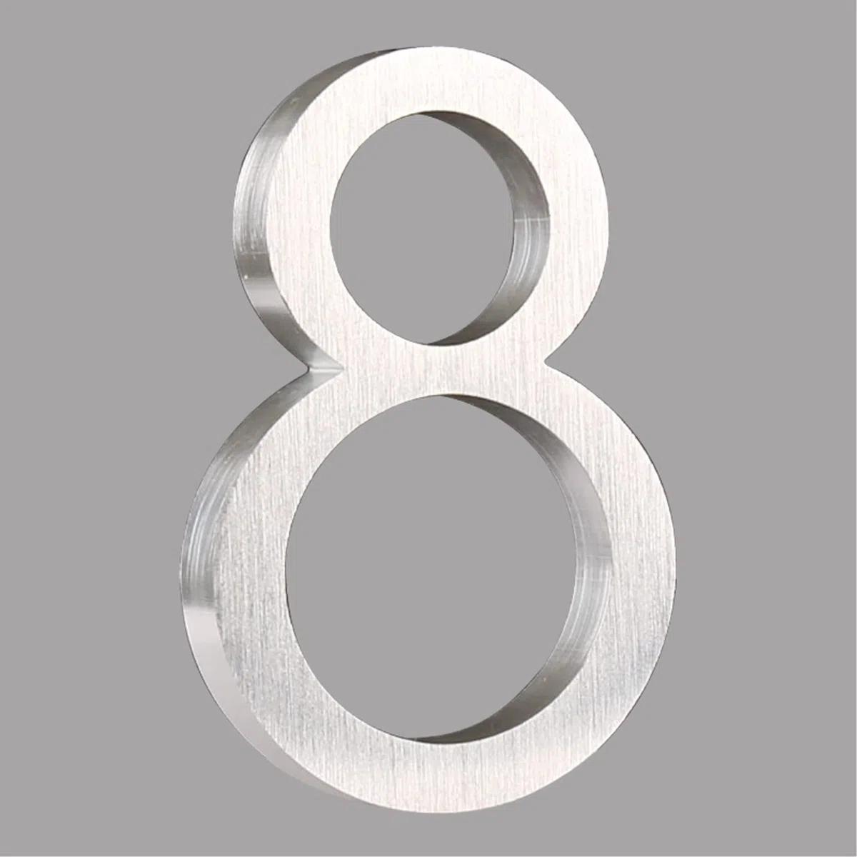 HASWARE Numero civico galleggiante 4 pollici (10 cm) Elegante porta numeri targa alfabeto Numeri indirizzo di casa (piccolo 8, Argento)