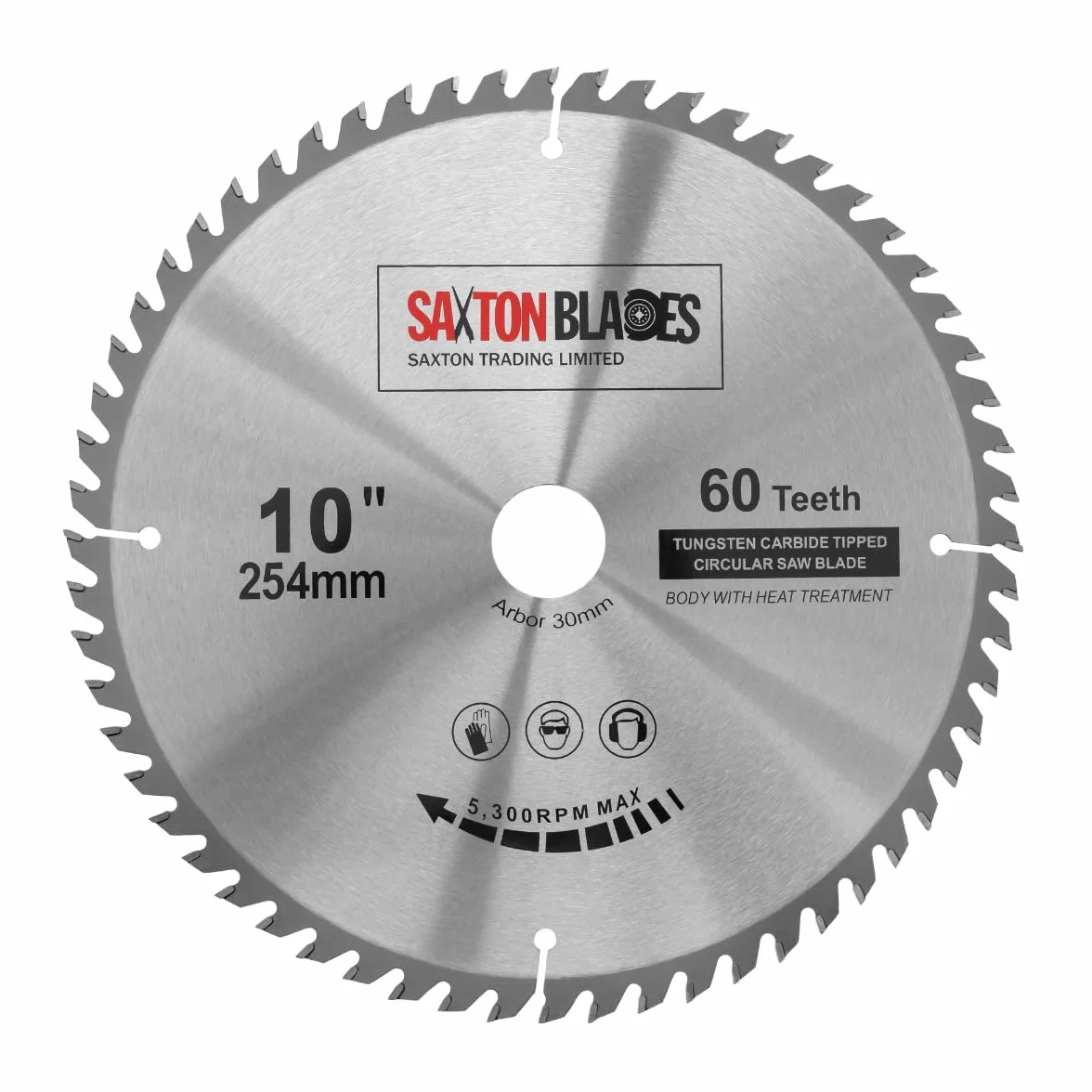 Saxton TCT25460T - Lama circolare TCT per legno, 254 mm x 30 mm, foro x 60 denti, per Bosch, Makita, DeWalt