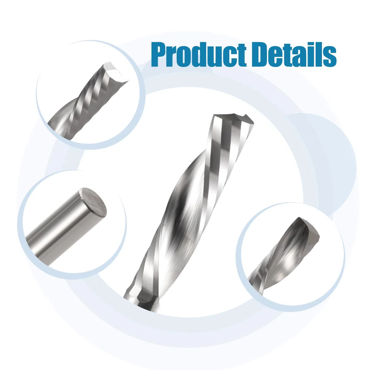 Fresa per Legno Gambo 3.175 mm Elicoidale DownCut - Lunghezza di Taglio 4 mm, Spirale in Metallo Duro Integrale CNC per Canali e Scanalatura