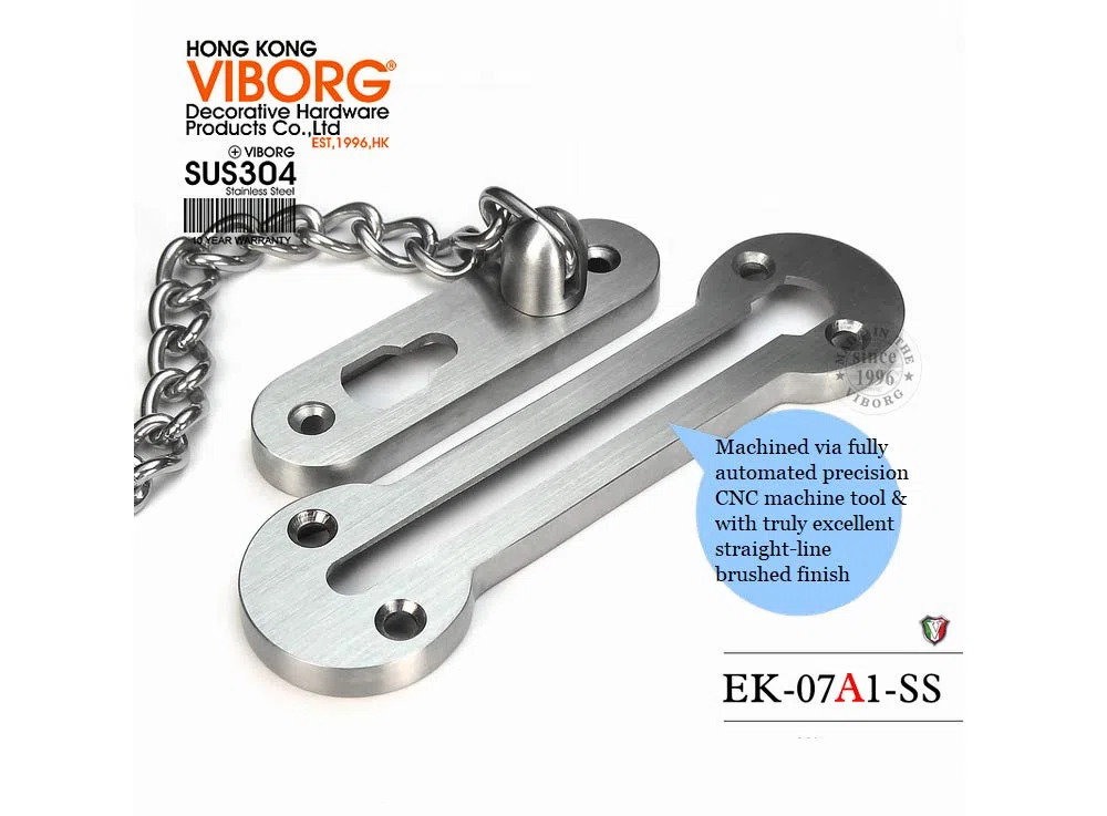 VIBORG Solido acciaio inossidabile SUS304 3mm extra-spesso Catena di Sicurezza per porta Acciaio Catene di sicurezza per porte