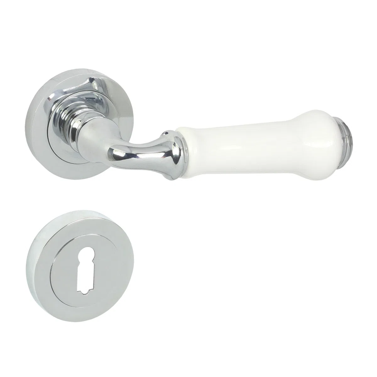 Domino LUDWIK-R M6/White - Maniglia in acciaio inox per porta di camera da letto, ufficio, cantina e porte interne