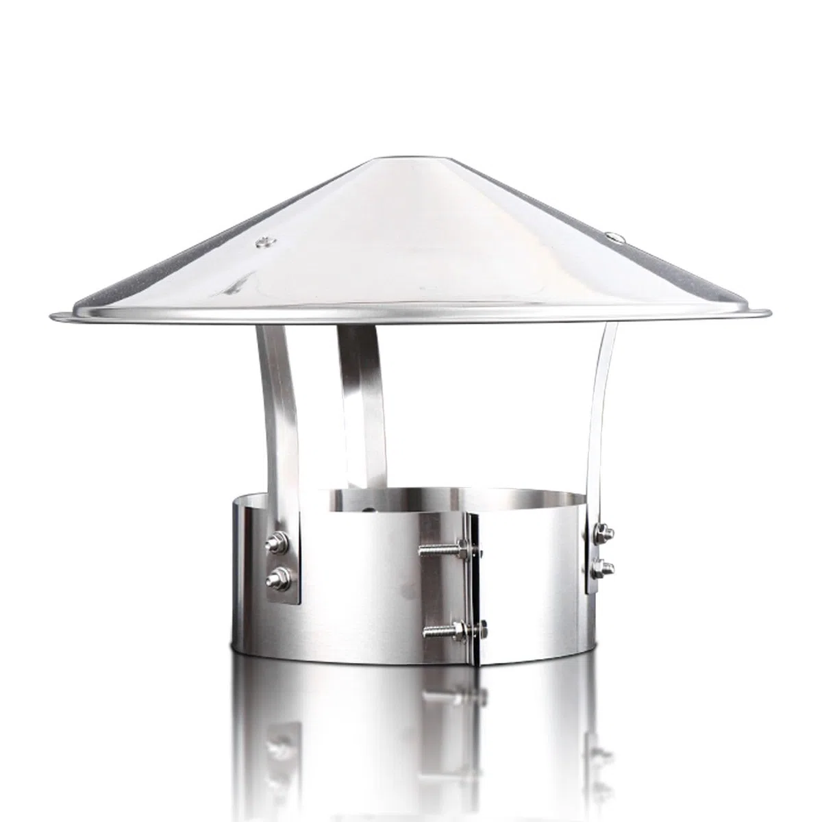 Comignolo Cinese Antivento Terminale Canna Fumaria Acciaio Inox Cappello Uscita Fumi Antipioggia Base Tonda Per Stufa O Camino, Camino Terminale Canna Fumaria 200mm(304 material,80 mm(3 in))
