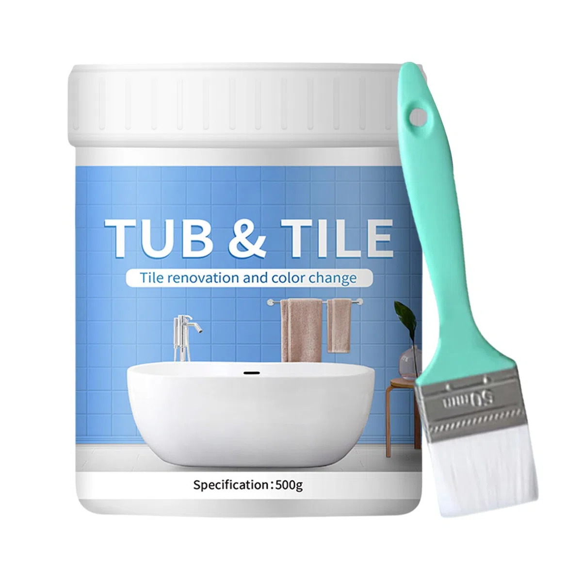 500g Vernice Per Vasca Da Bagno Bianca Ceramica, Tub & Tile Refinishing Kit, Pittura Per Piastrelle Bagno/ Cucina/ Doccia/ Porcellana/ Lavello/ Ceramica Rinnovo Del Colore E Copertura Superficiale