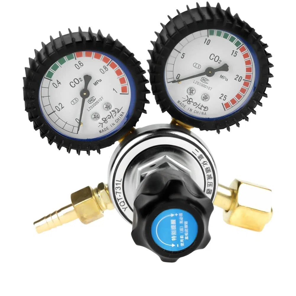 DEWIN Regolatore per Bombole di Gas, Regolatore per Bombole di Gas CO2 Riduttore di Pressione per Saldatura ad Anidride Carbonica G5/8