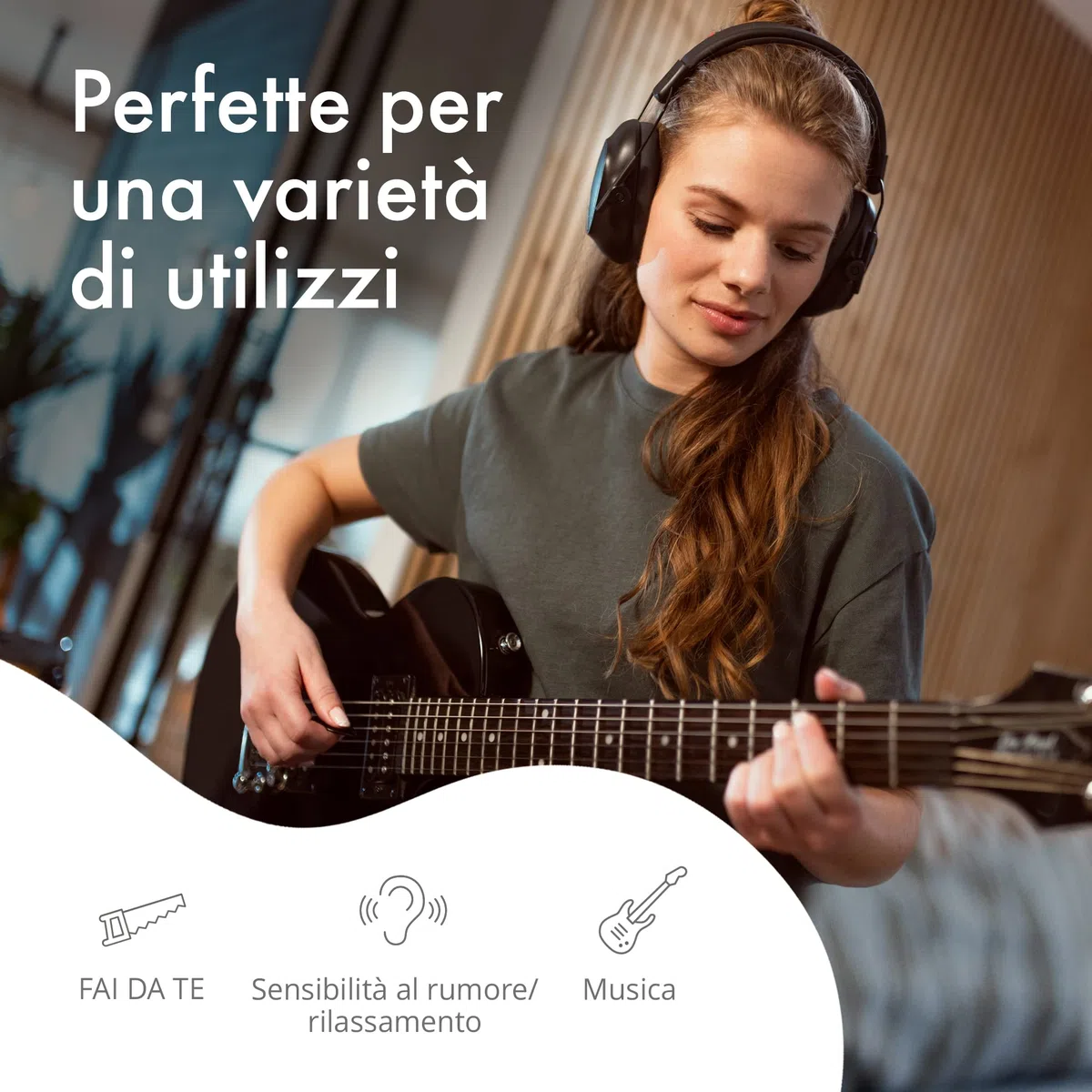 Alpine Defender Cuffie antirumore per adulti - 26 dB - Cuffie insonorizzanti per studio, lavoro, batteria, bricolage e molto altro - Archetto regolabile - Comfort per tutto il giorno