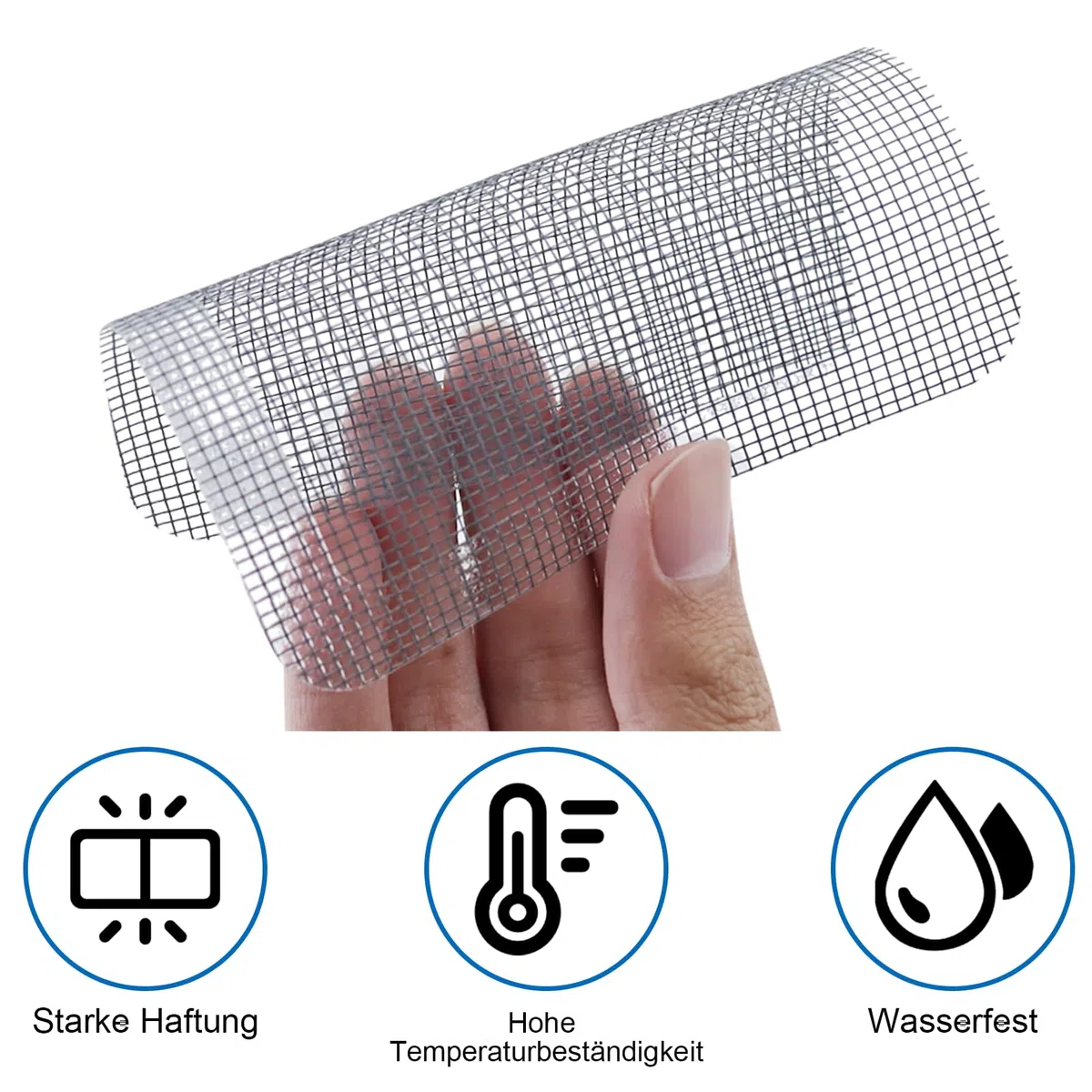 Set di riparazione per zanzariere, 45 pezzi, per la riparazione della zanzariera, per finestre, protezione dagli insetti, in fibra di vetro altamente autoadesiva, per prevenire le zanzare, colore nero