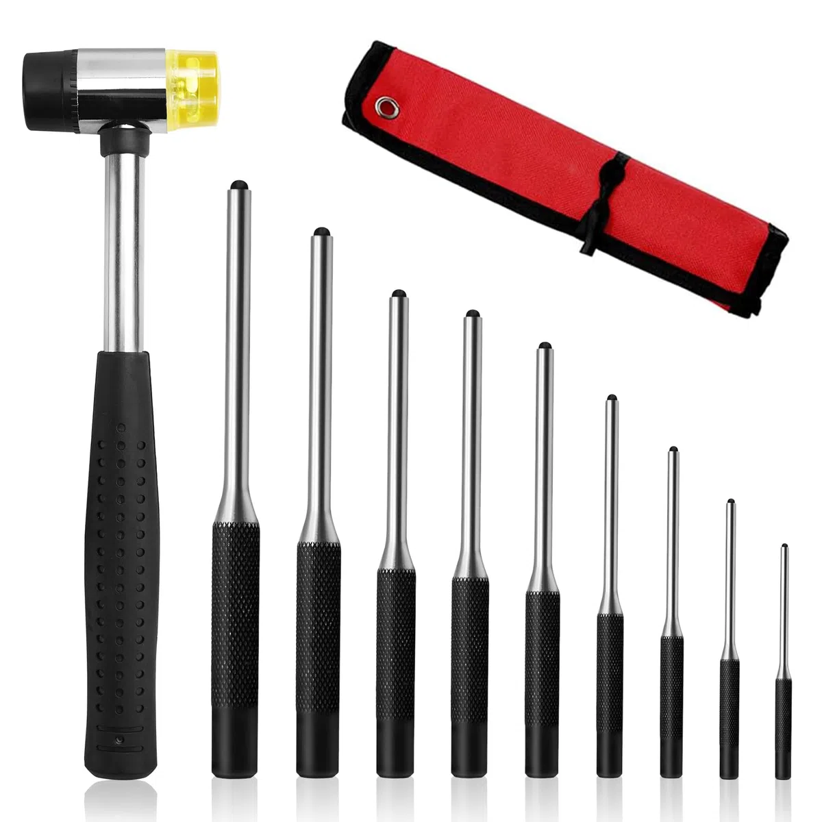 Punzoni per Perni 9 Pezzi Punzoni per Perni Cilindrici Punzoni per Perni - 1,5 mm/2 mm/2,5 mm/3 mm/4 mm/4,5 mm/5,5 mm/6 mm/8 mm