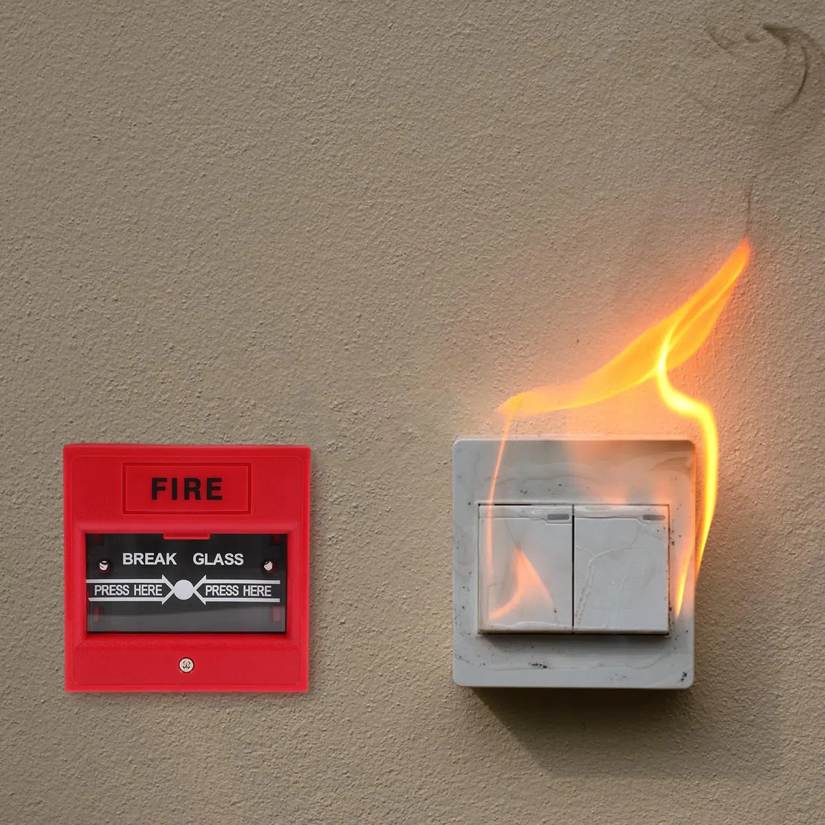 Generico Pulsante di Allarme Rottura Vetri Compatto per Uscita di Emergenza e Controllo Accessi Ripristino Manuale per Sicurezza Antincendio in Ambienti Commerciali