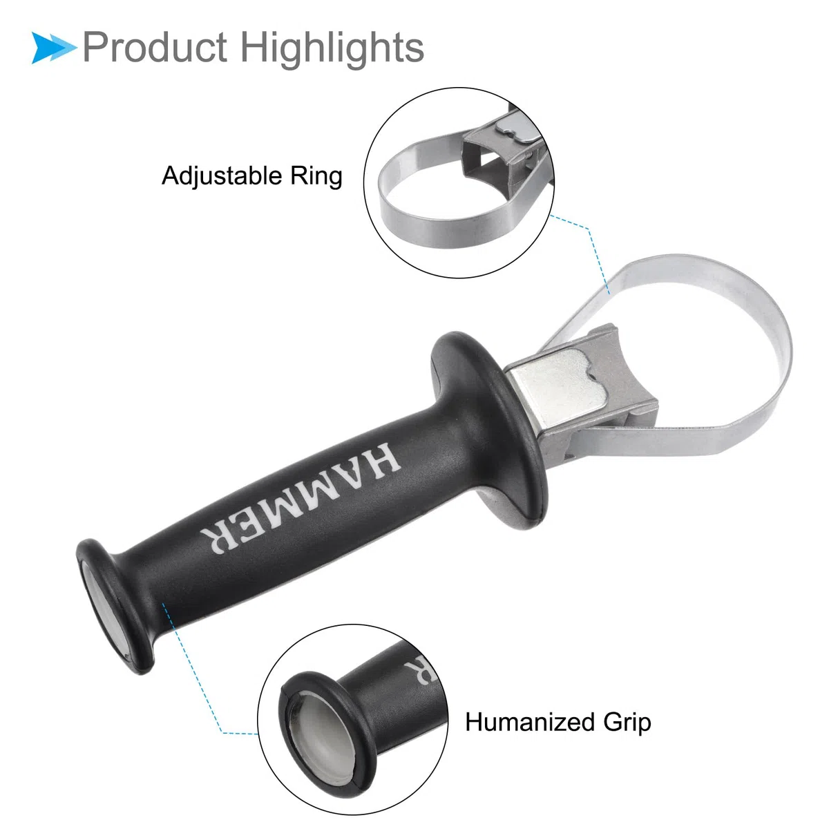 Manico Ausiliario Cavo Laterale Cavo Martello Elettrico, Portata 60-65mm - (Applicazioni: per 26 Magli Elettrici)
