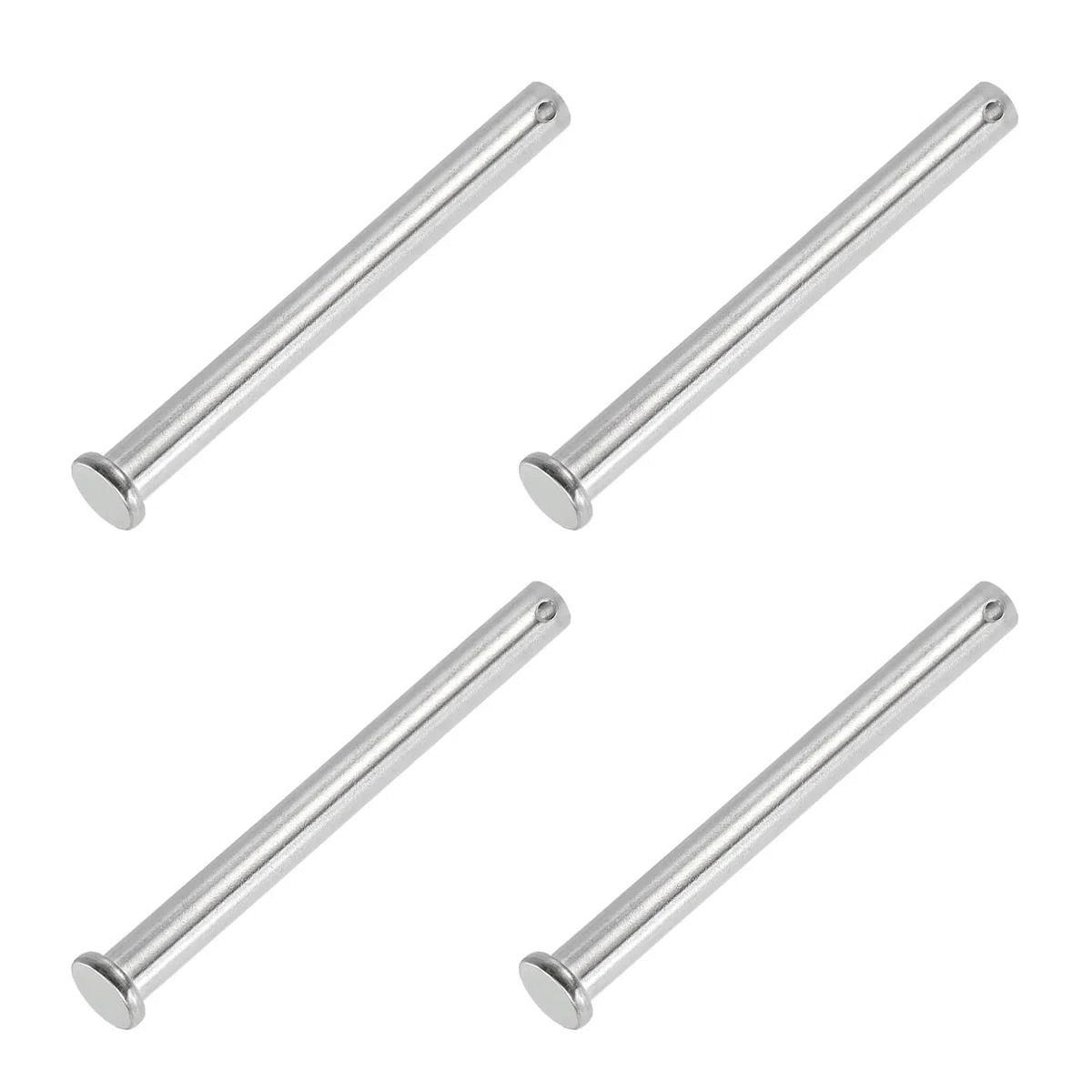 PATIKIL 10 x 120mm Spille a Foro Singolo, 4 Pz Acciaio Inossidabile 304 con Testa Piatta per Serratura a Spina per Sistemi Cardini, Argento