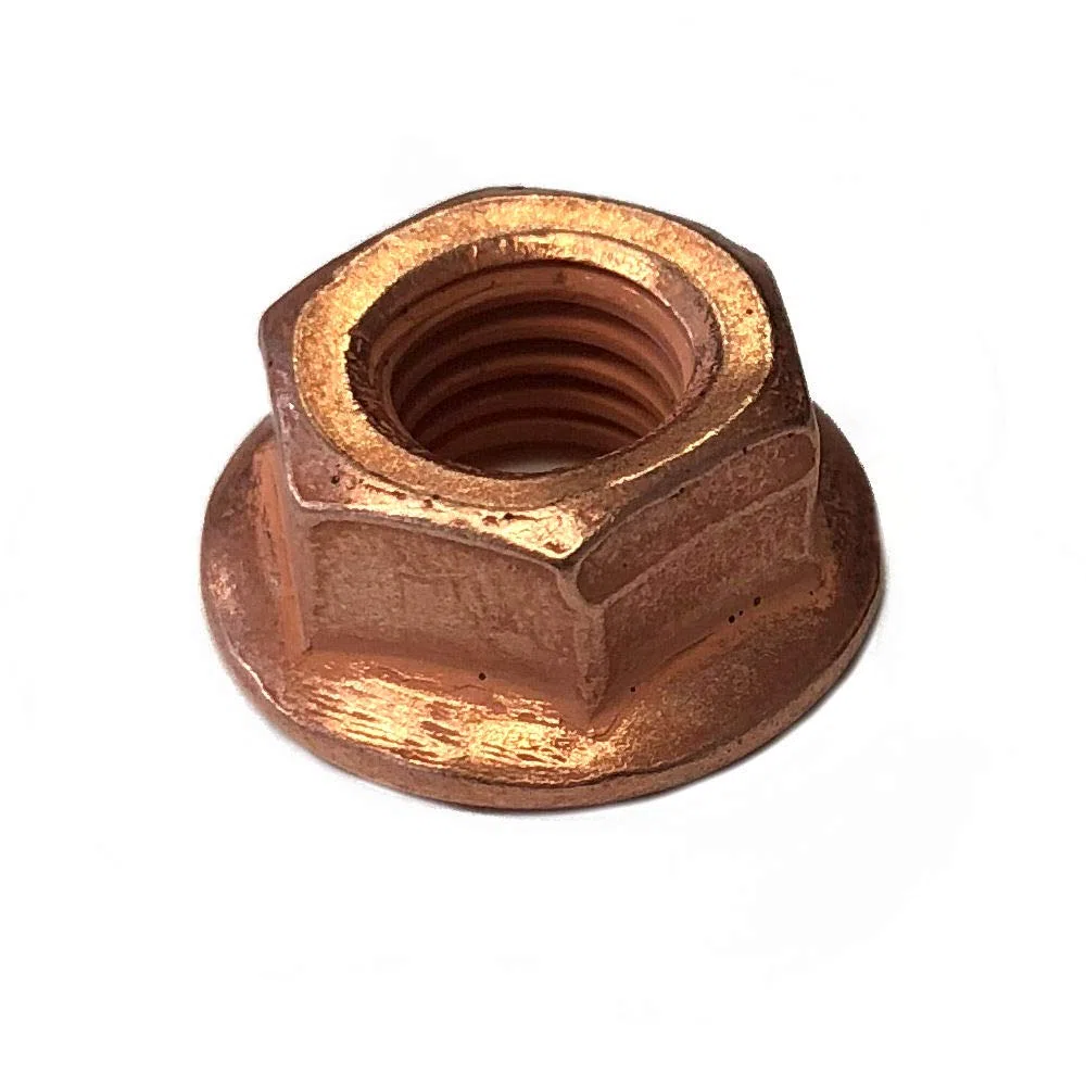 Dado terminale per lo scarico M8 in acciaio placcato rame SW12, dadi placcati rame DIN 6927, 16 pezzi