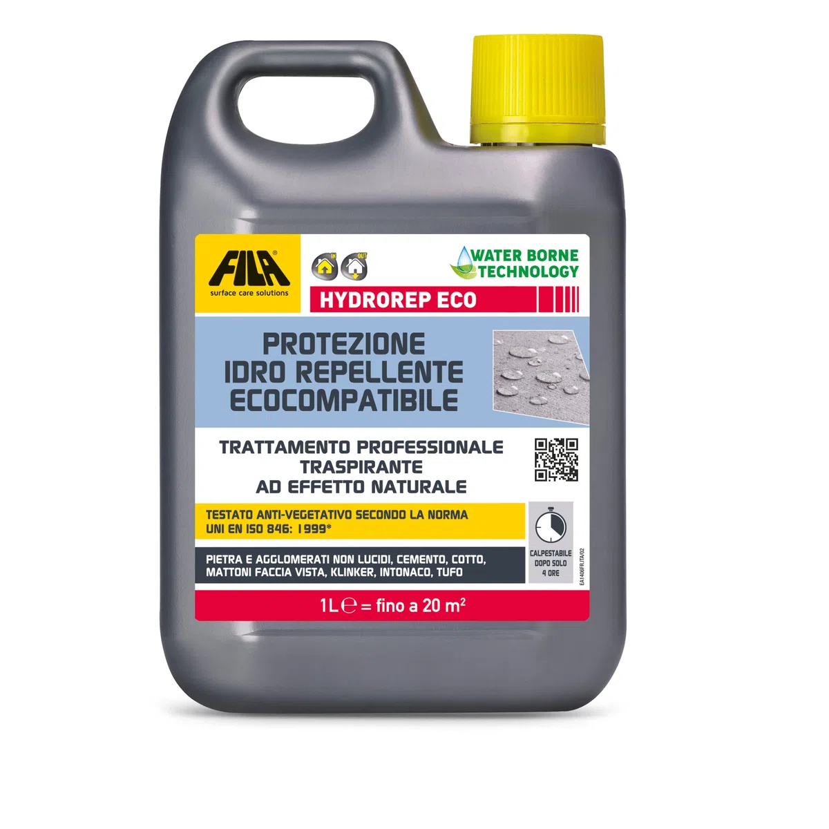 Fila Surface Care Solutions Hydrorep ECO Idrorepellente per Pietra e Cemento, Cotto, Mattoni Faccia Vista, Intonaco, Tufo e Agglomerati, 1 Litri
