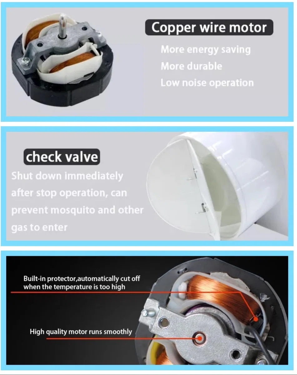 IN-OV_Ventilatore di estrazione dell'aria E100 (per ø da 100) + valvola di ritegno, 10W-95m3/h, bagno, cucina, ufficio, WC, VMC, garanzia 2 anni