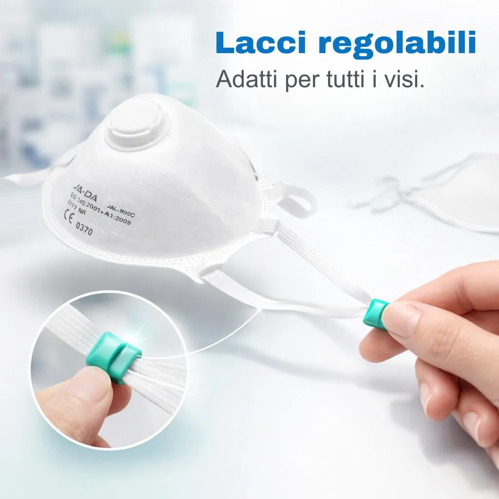 10 Mascherine FFP3 Certificate CE, Mascherina 5 Strati Con Valvola, Maschera Facciale di Protezione, Face Mask Protettiva Alta Efficienza di Filtraggio PFE≥99, 10 Pezzi