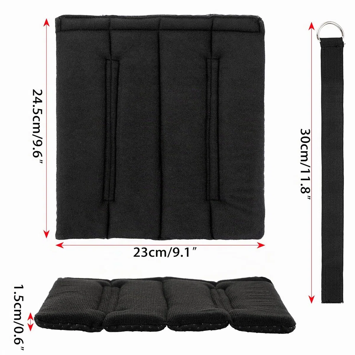 BTSKY Aste per letti a castello con 10 chiusure in velcro regolabili - imbottitura in schiuma antiscivolo nera per scala, scala da arrampicata, scala per letti, scala telescopica, 5 pezzi
