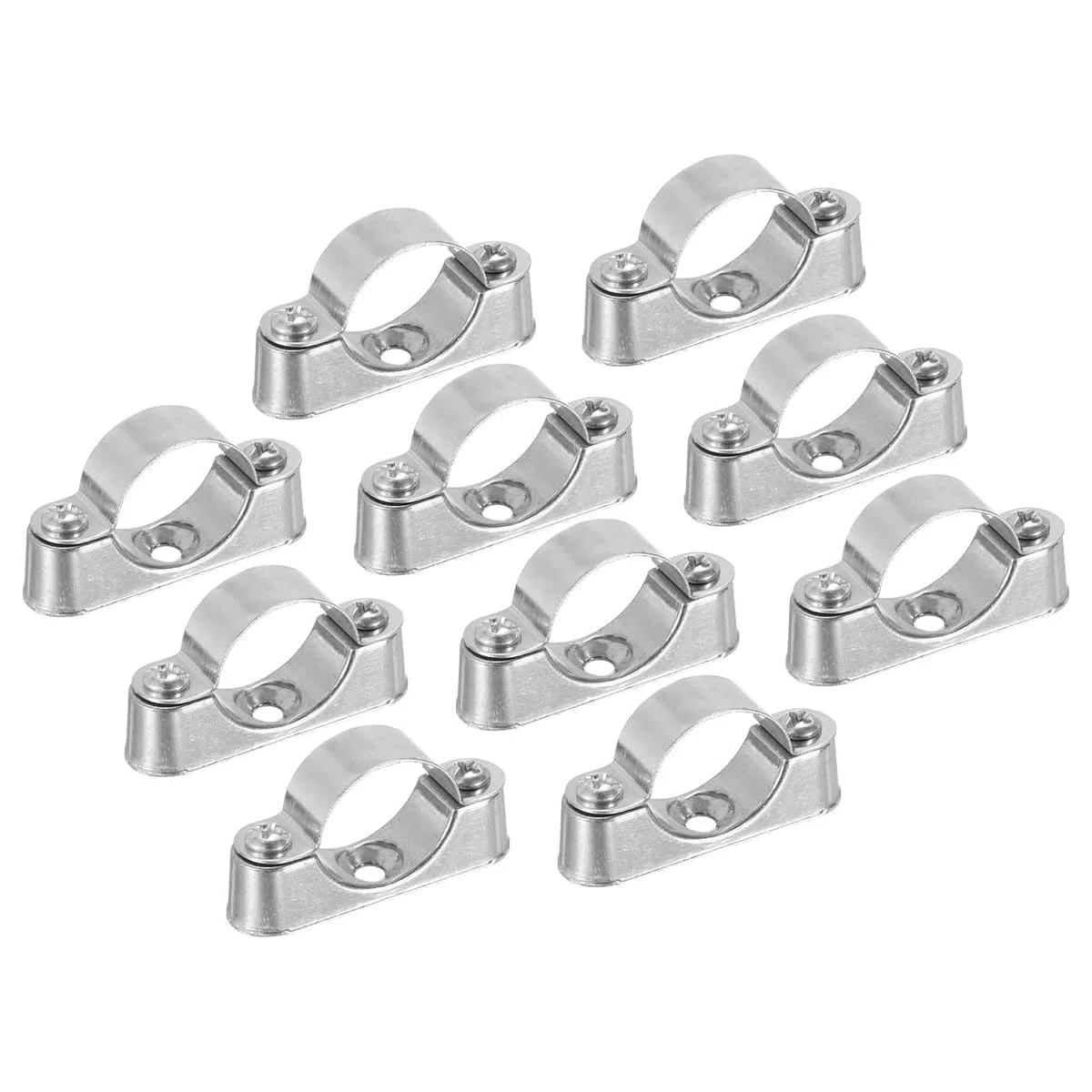 Sarini 10 Supporti per Tubi con Diametro Esterno di 25 mm, Montaggio a Parete, Montaggio a soffitto, Cinghie rigide per Tubi/Tubi Metallici