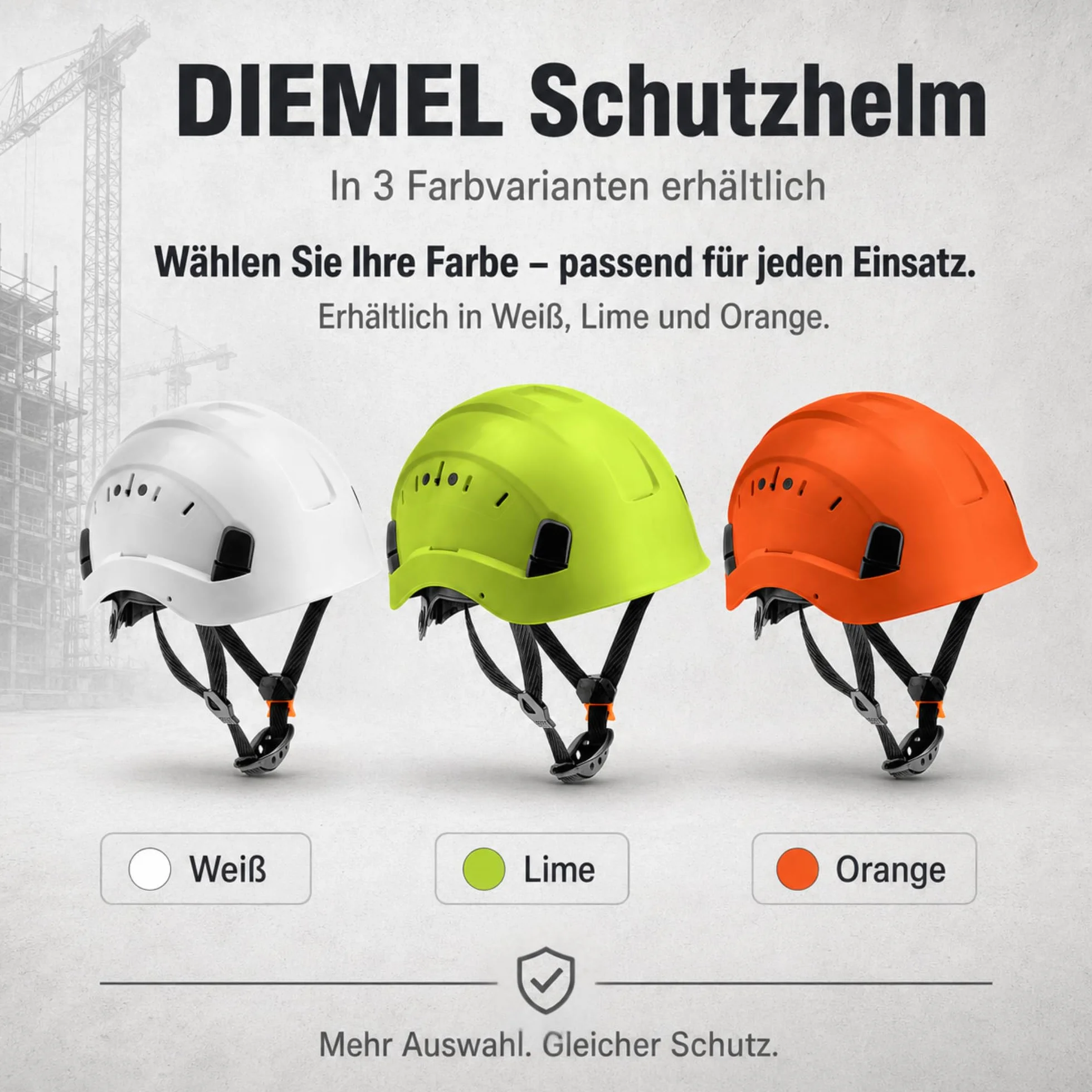 HÖGERT TECHNIK - Casco protettivo, casco da costruzione in ABS, EN 397, sistema a cricchetto, ventilazione, sottogola, casco da lavoro per cantieri e industriali, casco di sicurezza regolabile