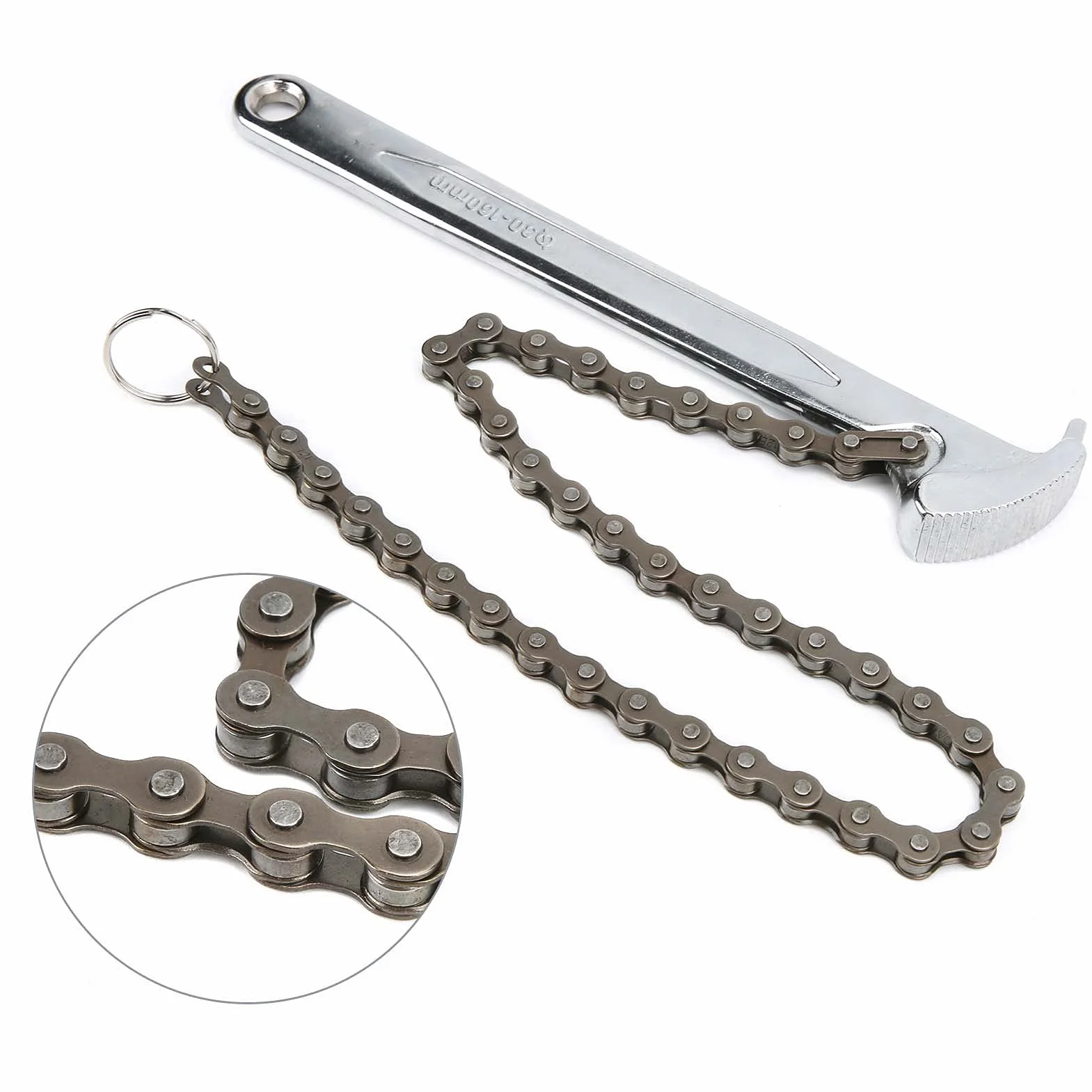 Greensen Chiave a Catena Regolabile 9 Pollici, Chiave a Catena Reversibile con Pinza per Tubi, Strumento Chiave a Catena a Cricchetto, Chiave per Allentare e Serrare Raccordi per Tubi