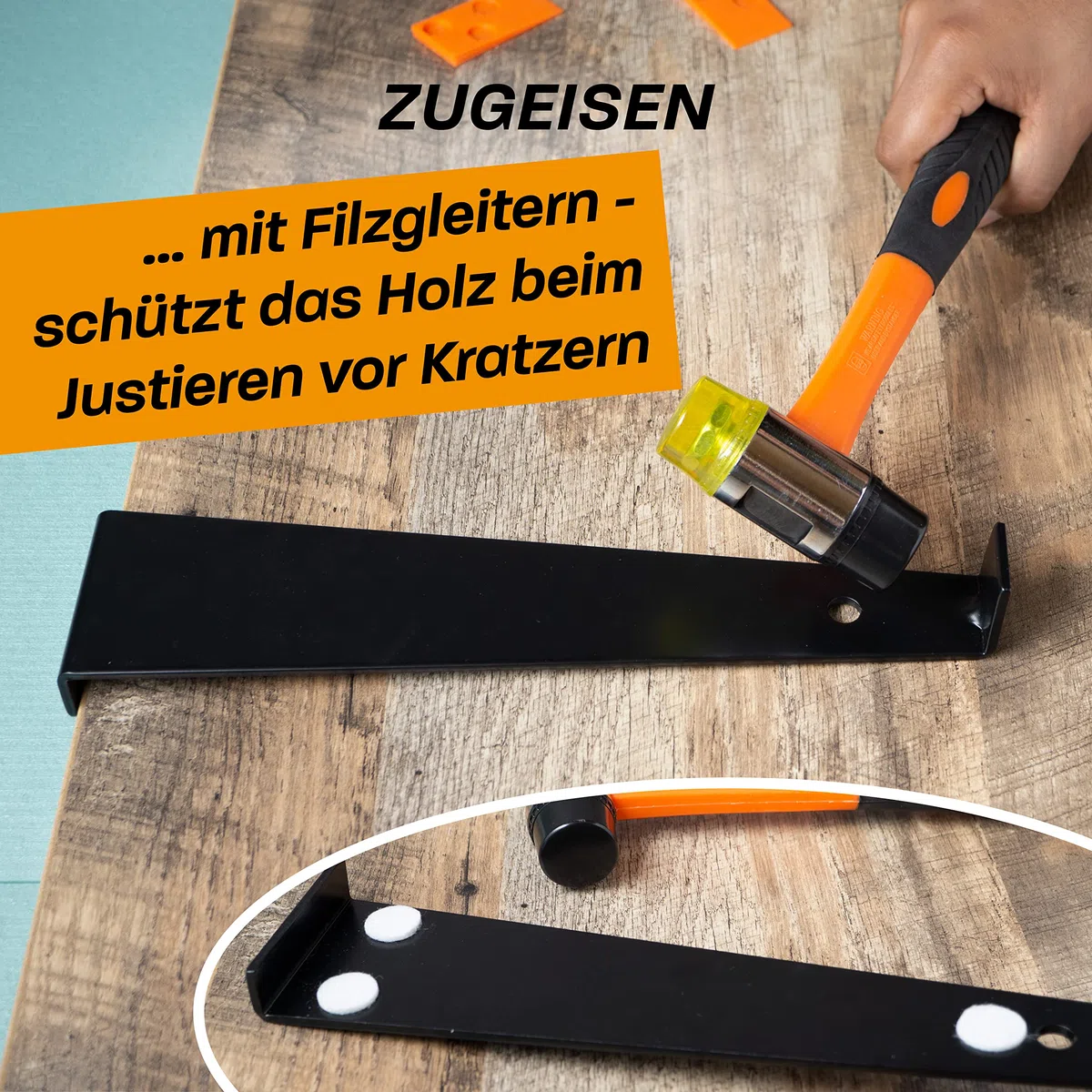Hinrichs Set per la Posa di Laminati - Set Completo da 46 Pezzi - Attrezzi per la Posa di Pavimenti - Parquet, Pavimenti in Vinile, Pavimenti in Laminato - Accessori per la Posa di Pavimenti