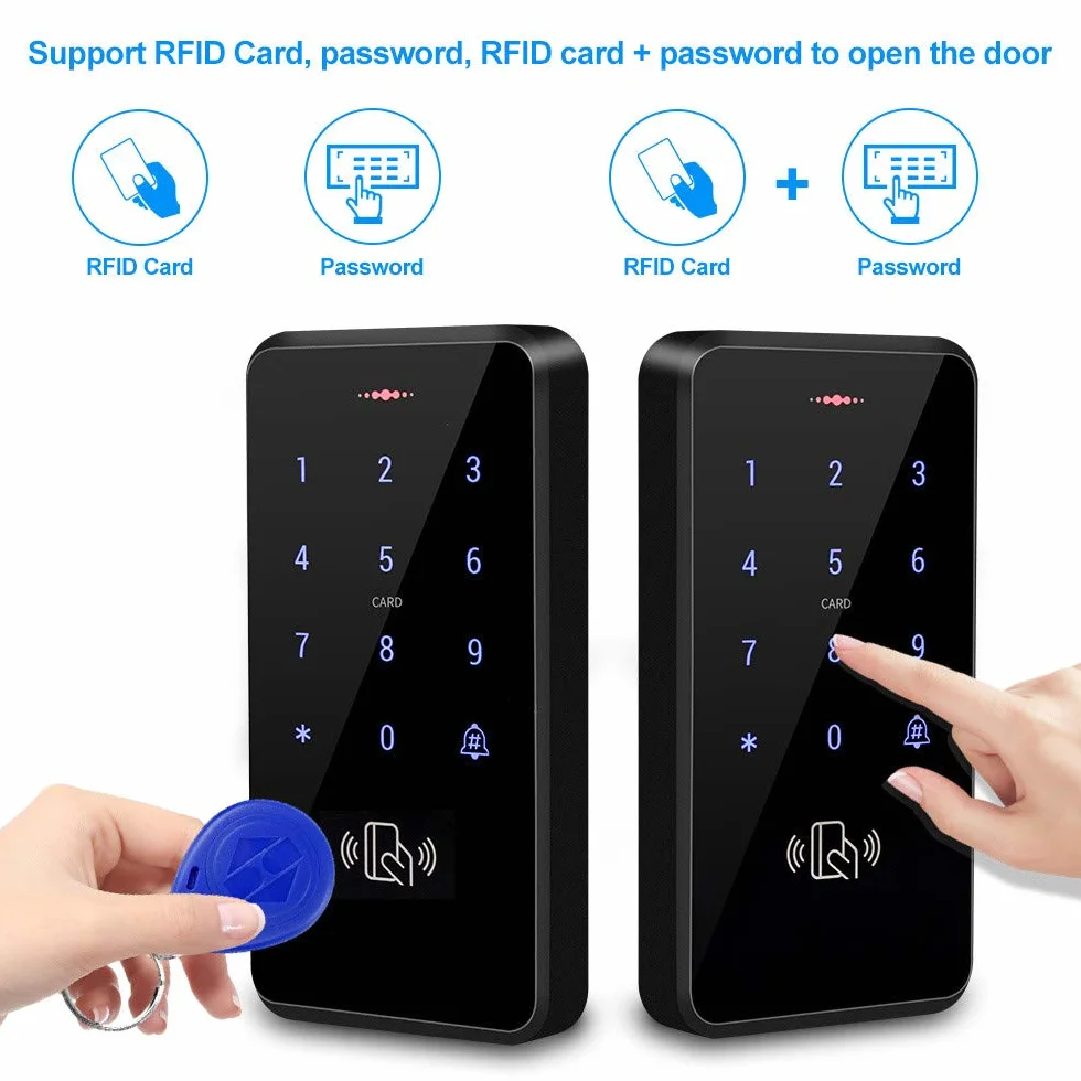 Lettore di Schede IP68 impermeabile RFID Accesso Controllo Tastiera WG26 / 34 125KHz Della Tastiera di Tocco + 10pcs EM4100 Telecomandi Portachiavi