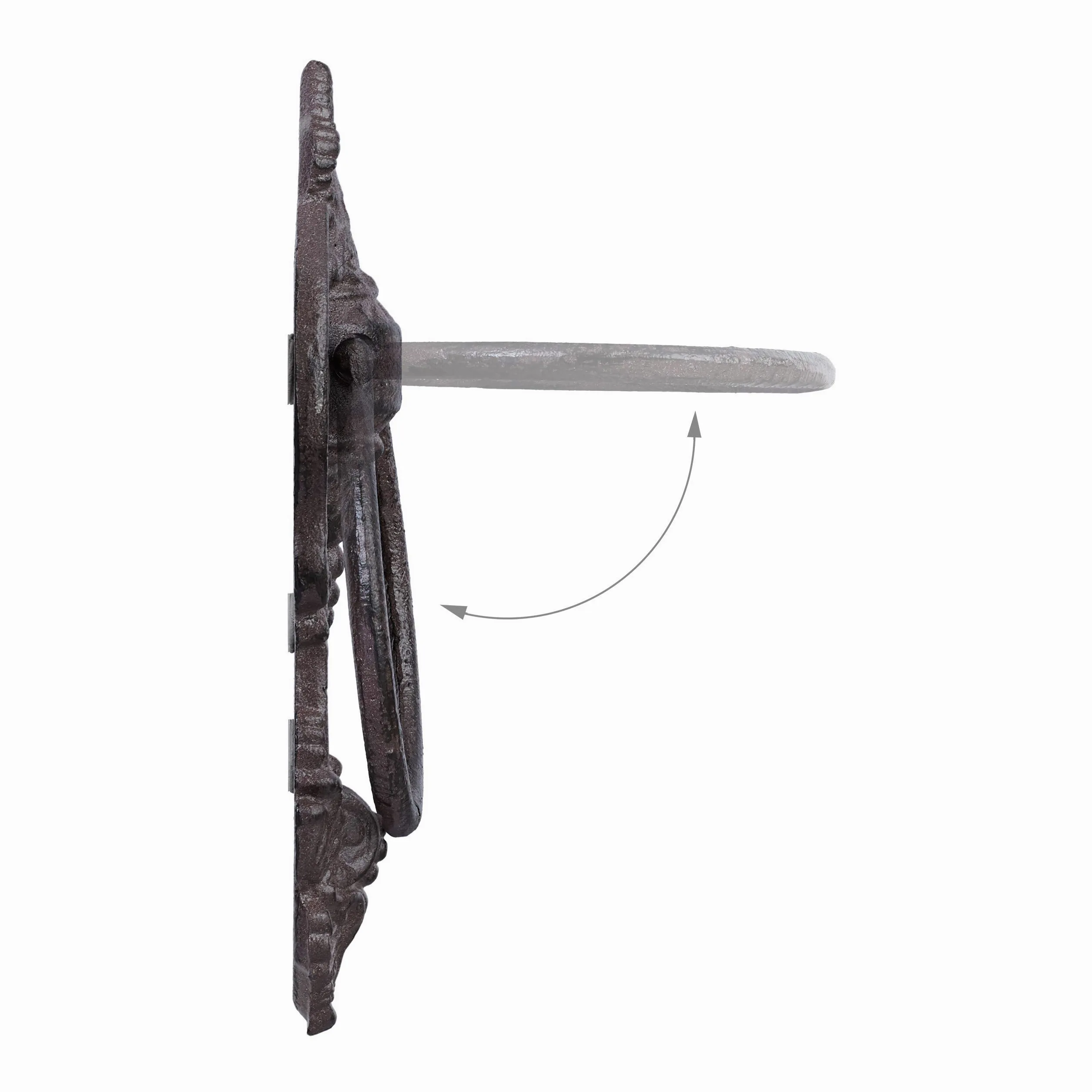 Relaxdays Battente per Porta, Battiporta ad Anello, Batacchio, Stile Rustico, Ghisa, HLP 25,5x10,5x2,5 cm ca.,marrone