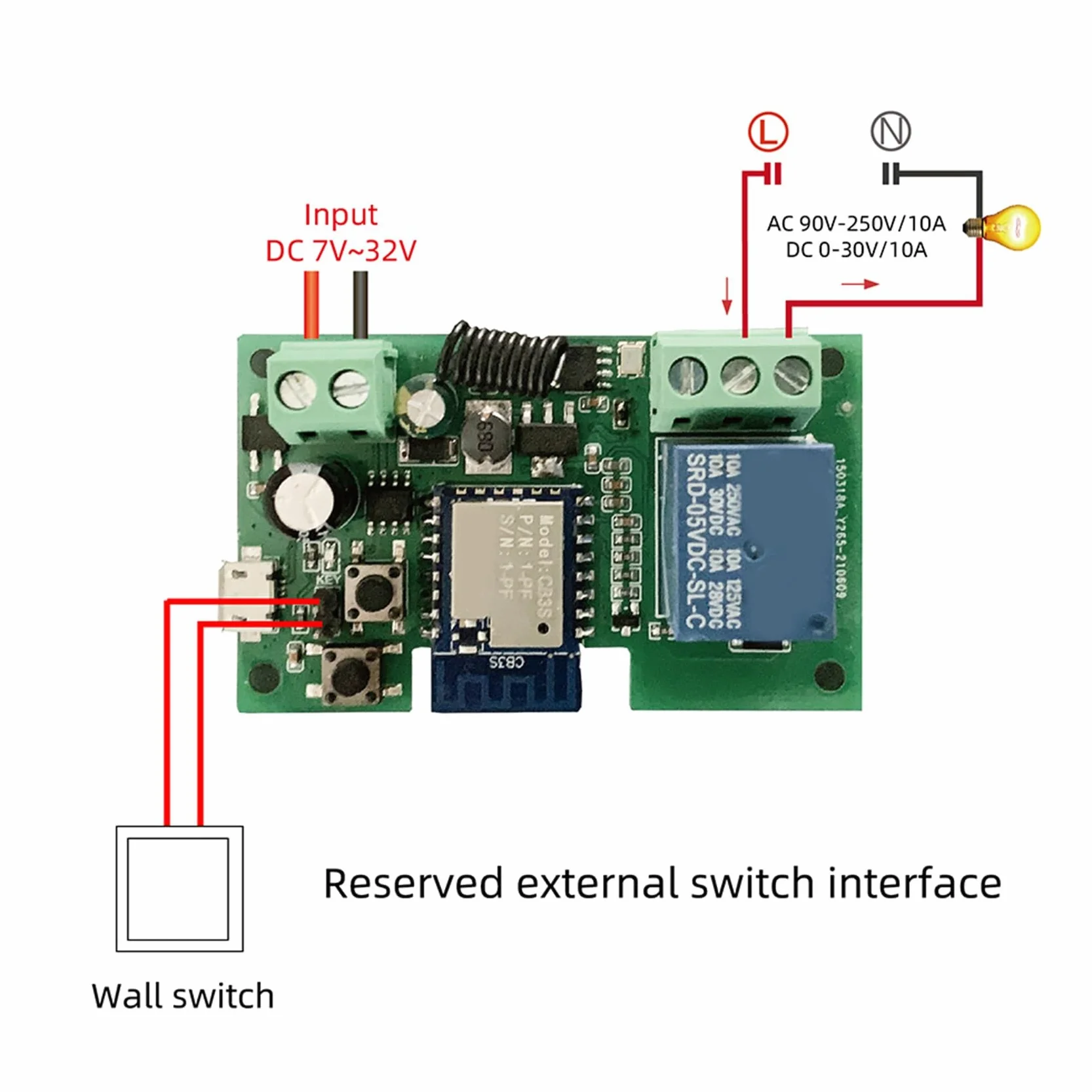 Tuya Smart Life - Relè WLAN da 12 V, modulo di commutazione, timer, autobloccante, funziona con casa, controllo a 2 vie