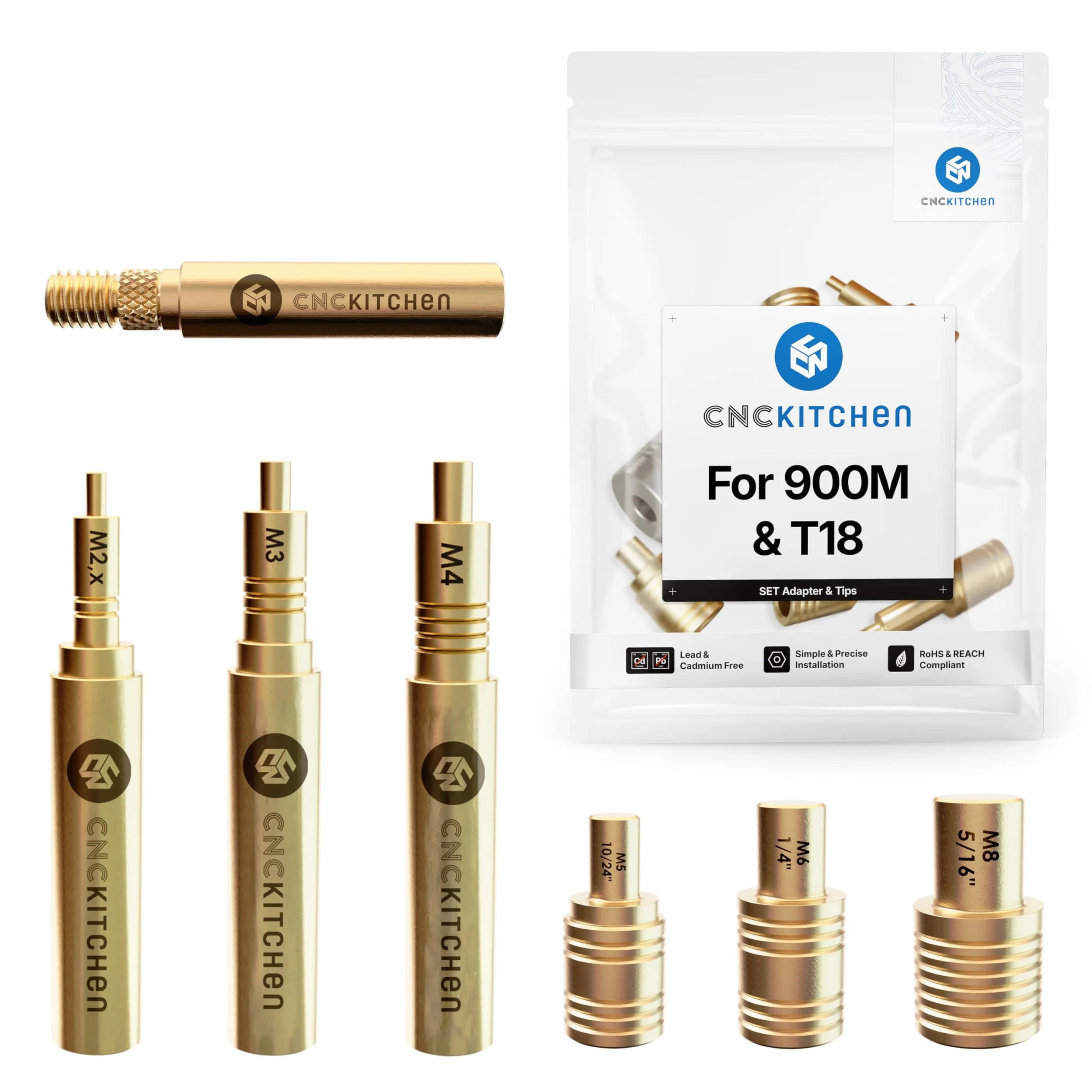 CNC KITCHEN Aiuti di fusione originali per ad esempio Hakko FX-888 e altri (standard 900M o T18), M2-M8, senza piombo e cadmio