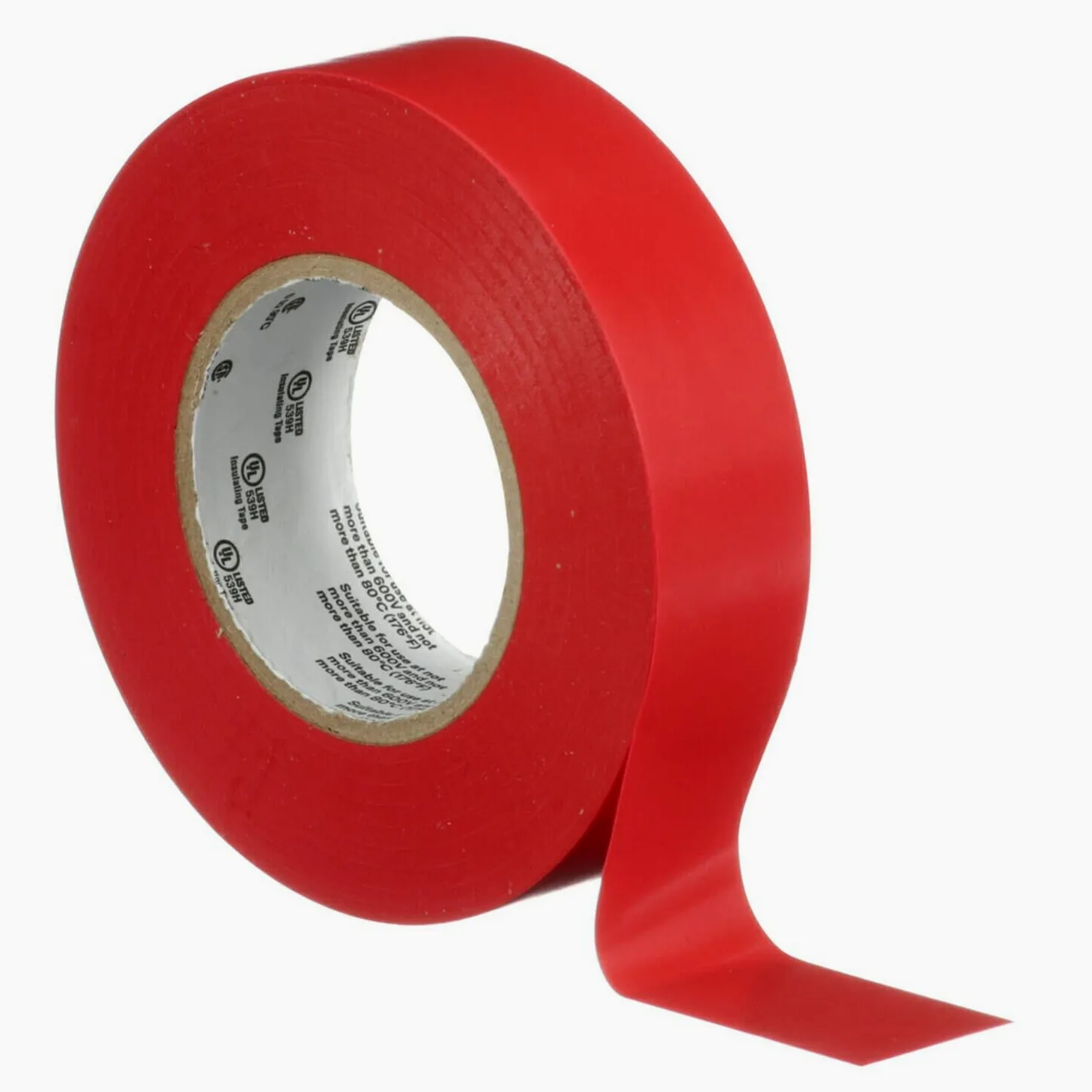 3M Temflex Nastro elettrico in vinile 165, rosso, 19 mm x 25 m, confezione da 10 rotoli